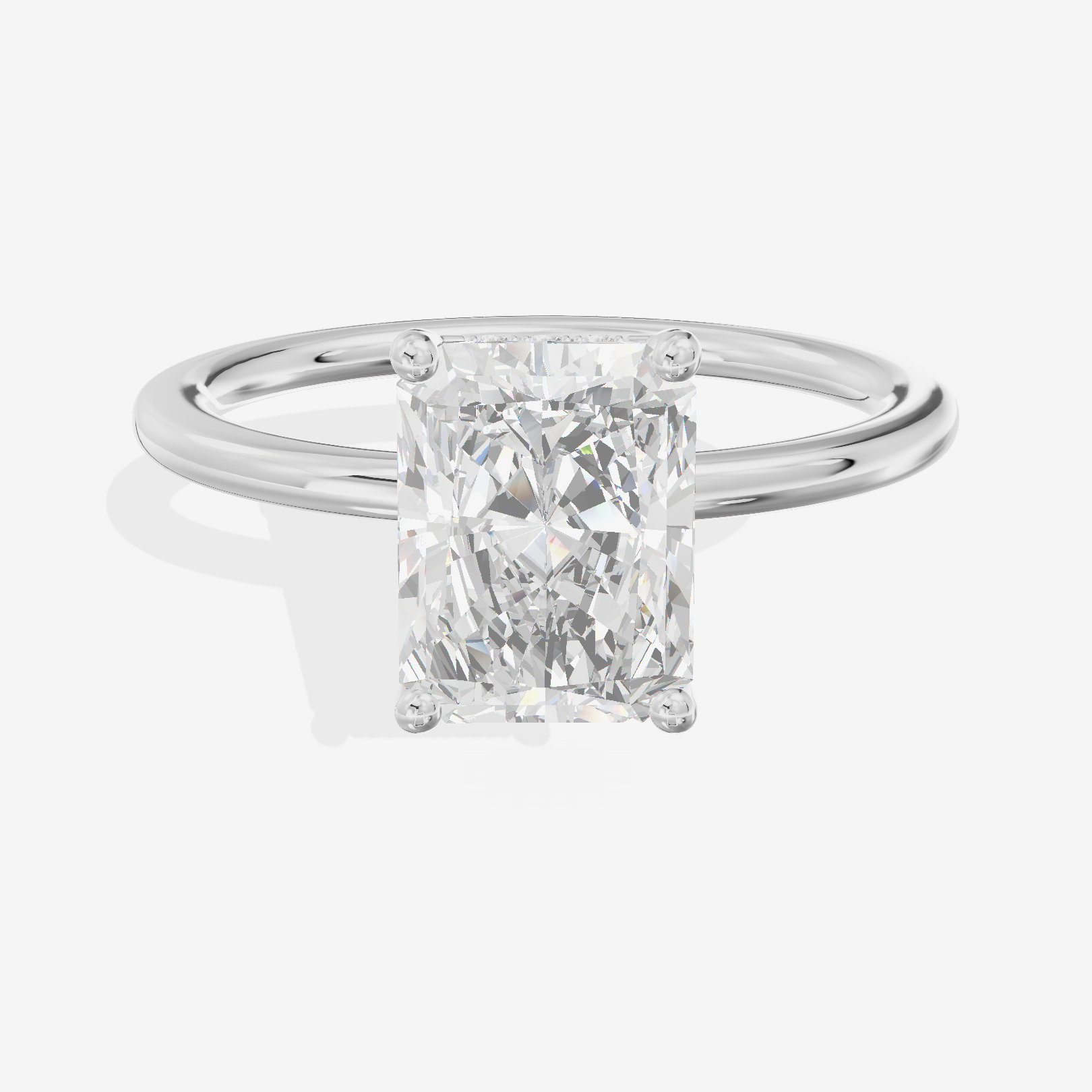 Reverya Hidden Halo Radiant Engagement Ring (1/20 ct. tw.) in Platinum