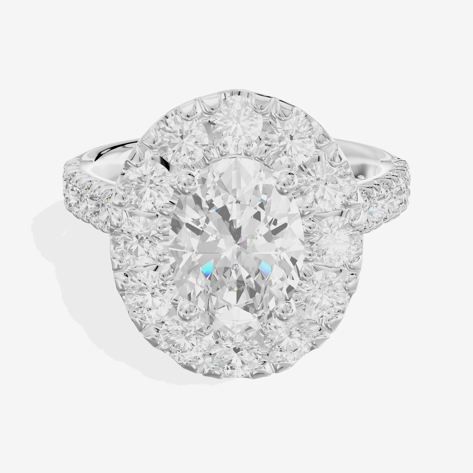 Liviana Halo Oval Engagement Ring (1/4 ct. tw.) in 18K White Gold
