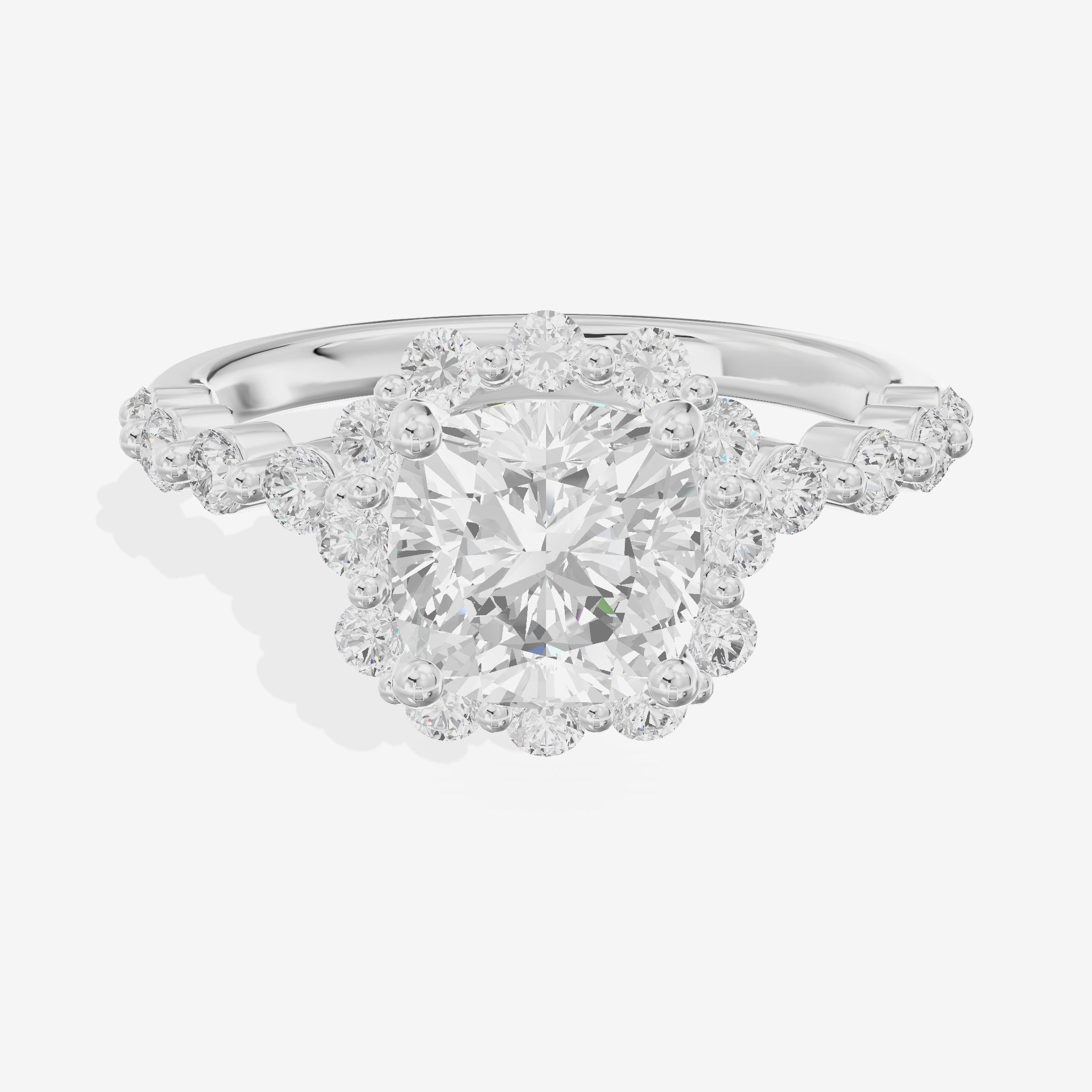 Vowsae Halo Cushion Engagement Ring (1/5 ct. tw.) in Platinum