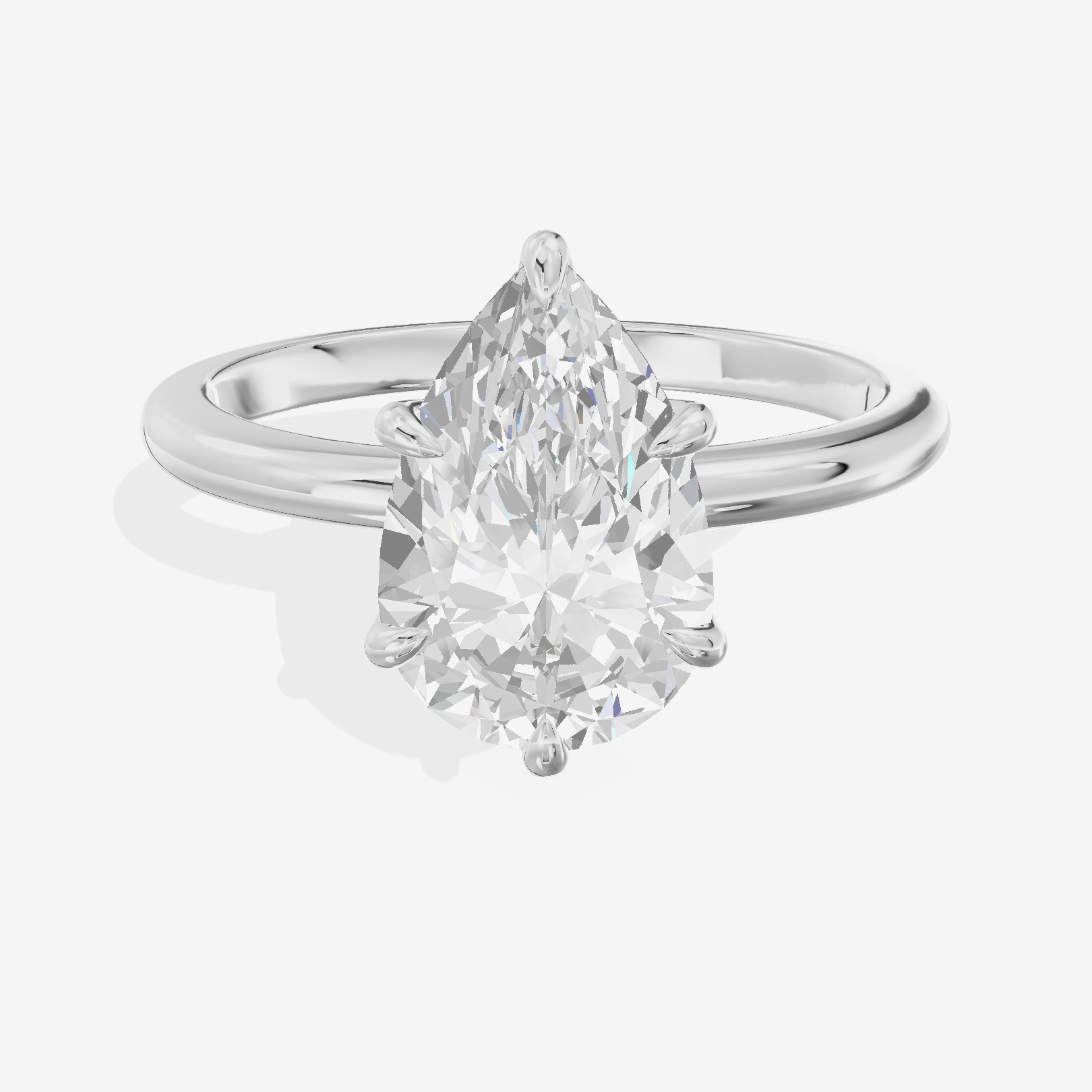 Petite Janevra 2mm Pear Solitaire Engagement Ring (1/4 ct. tw.) in 18K White Gold
