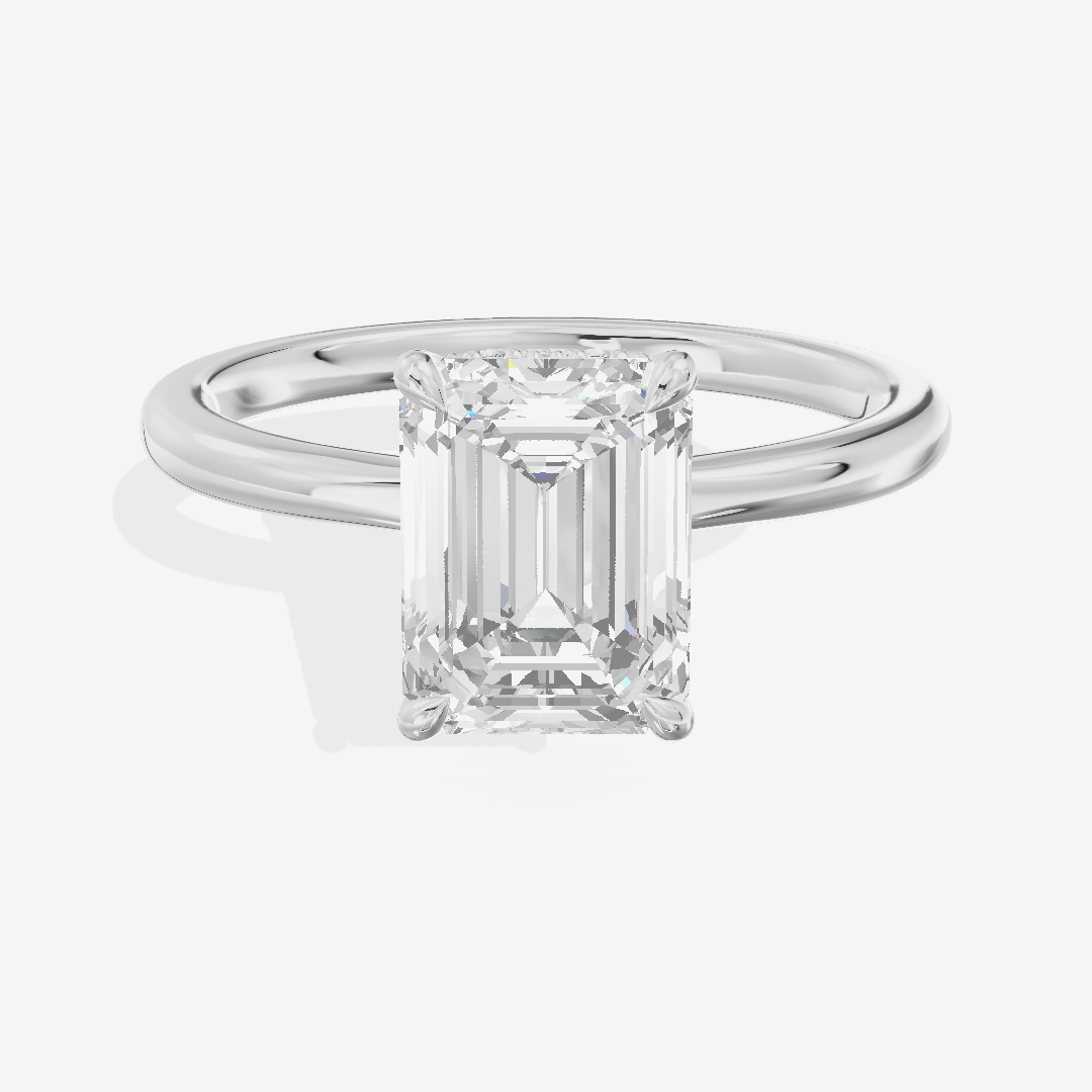 Grand Liviana Emerald Engagement Ring with Side Stones (1/10 ct. tw.) in Platinum