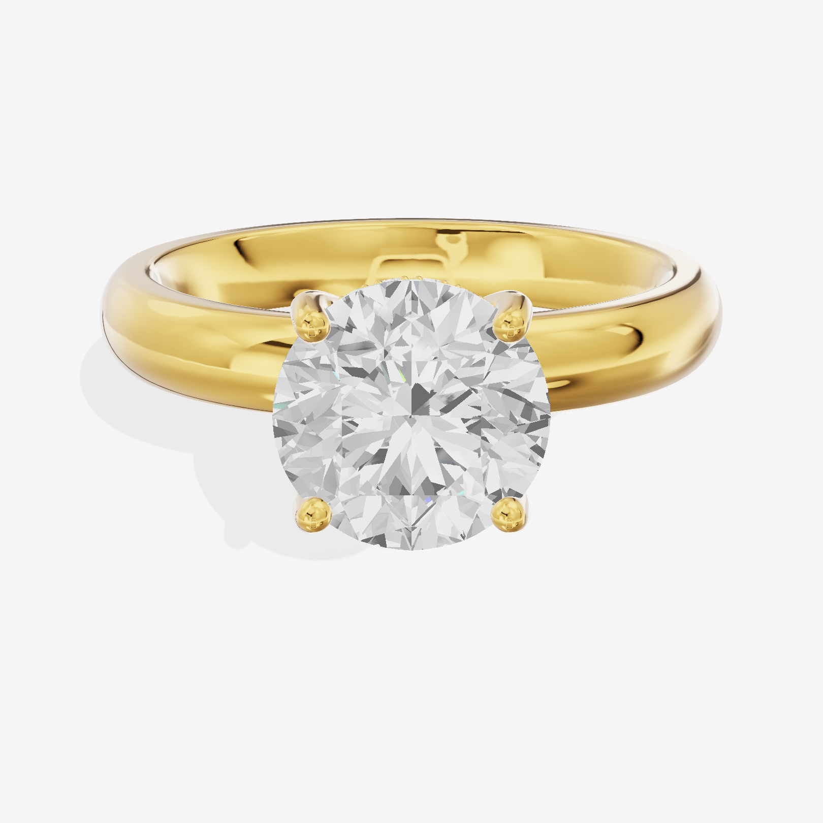 Triade Halo Round Engagement Ring (1/15 ct. tw.) in 18K Yellow Gold