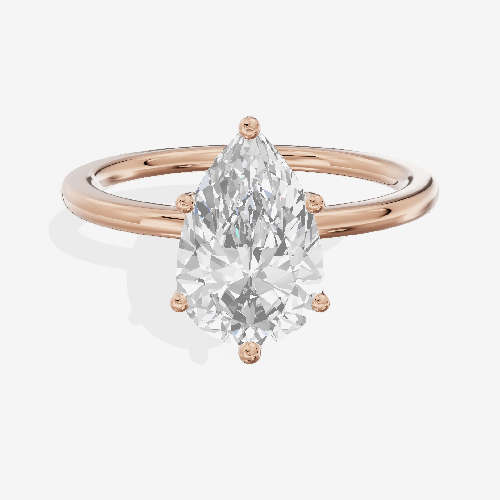 Eversince 1.4mm Pear Solitaire Engagement Ring in 14K Rose Gold
