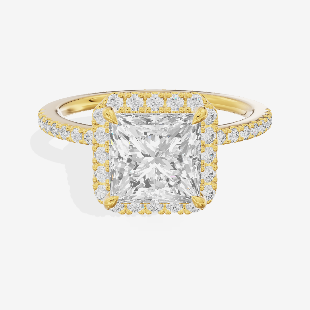 Vintage Adorae Princess Hidden Halo Engagement Ring (2/5 ct. tw.) in 18K Yellow Gold