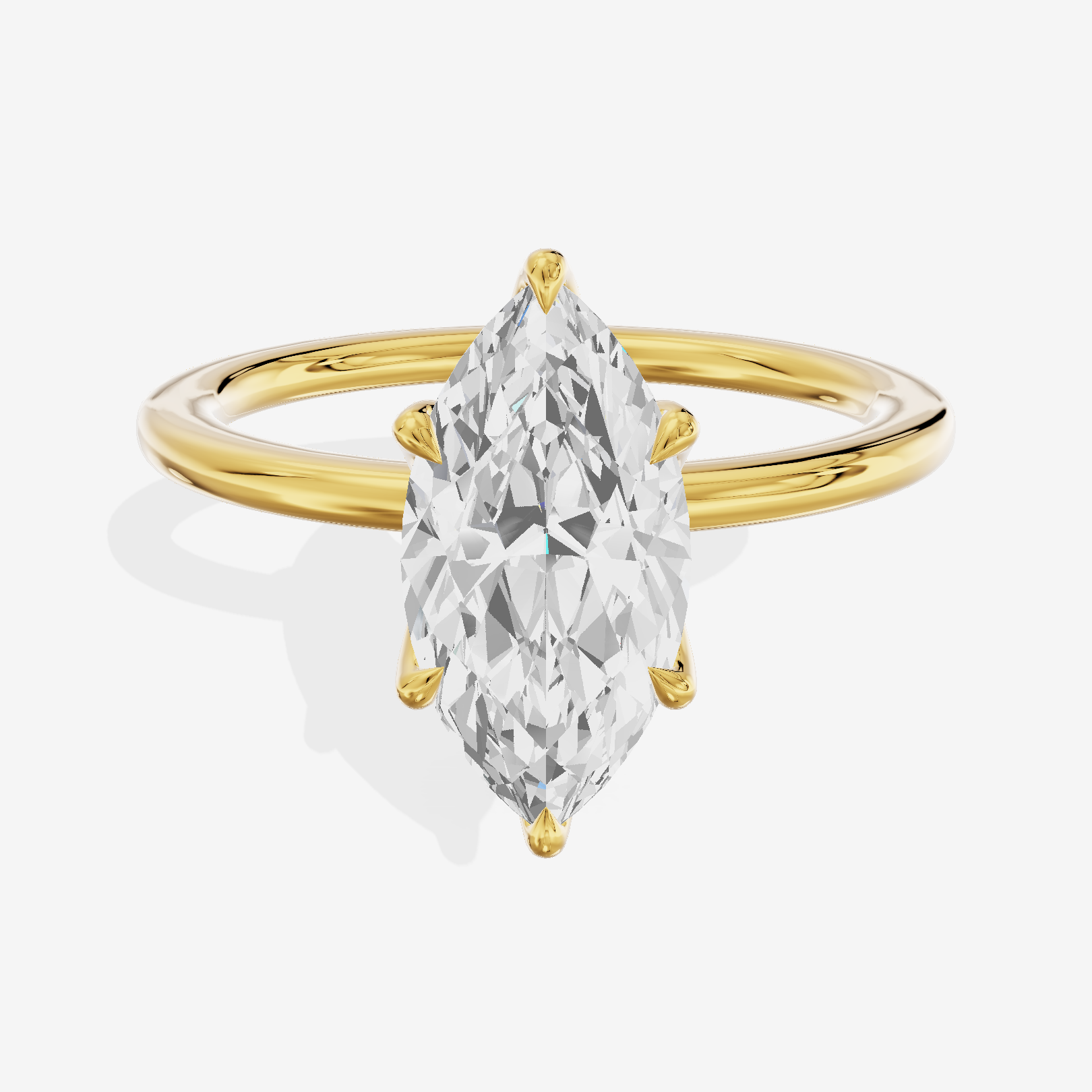 Aurea 1.5mm Marquise Six-Prong Engagement Ring in 18K Yellow Gold