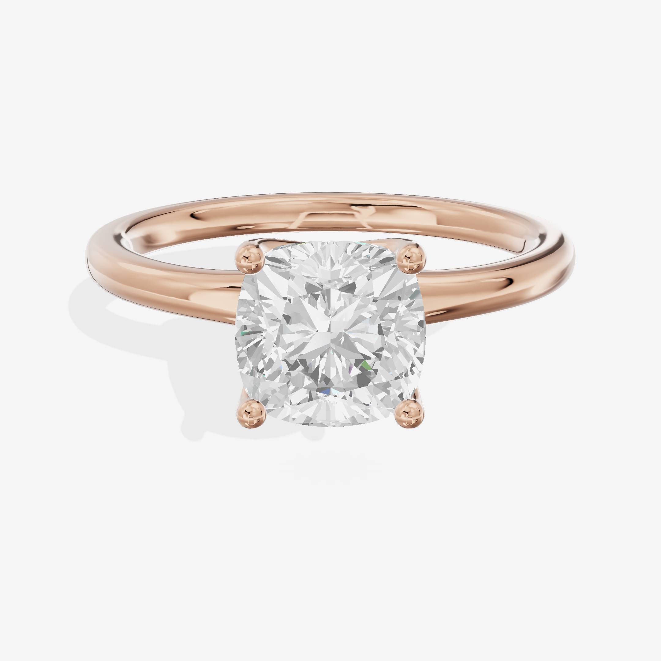 Linger 1.8mm Cushion Solitaire Engagement Ring in 14K Rose Gold