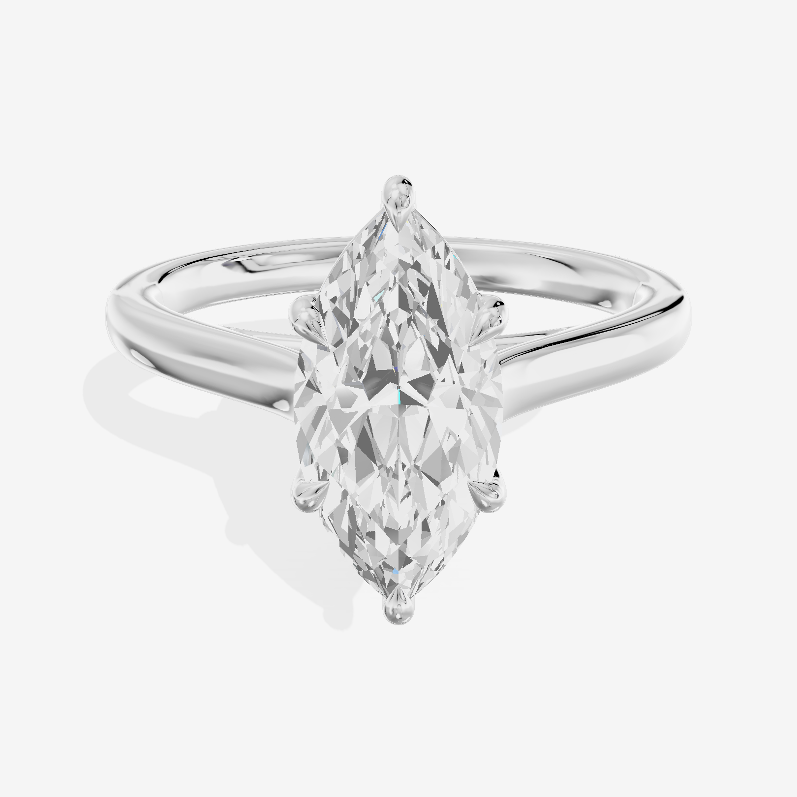 Whispered Coeurine 2mm Marquise Solitaire Engagement Ring in Platinum