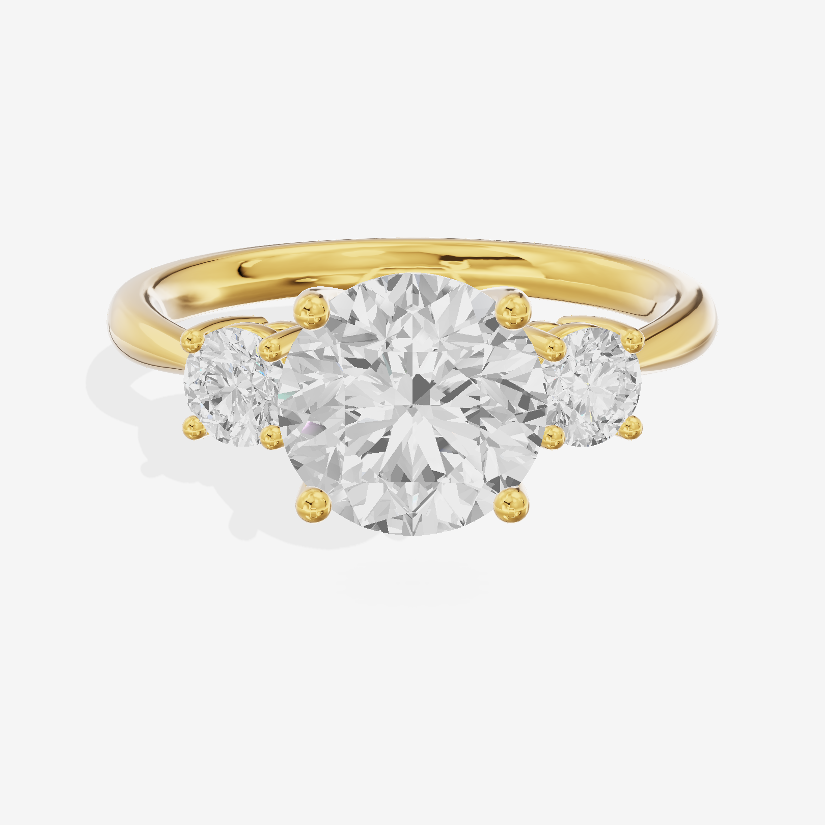 Grand Sincere Three Stone Round Engagement Ring (1/3 ct. tw.) in 14K Yellow Gold