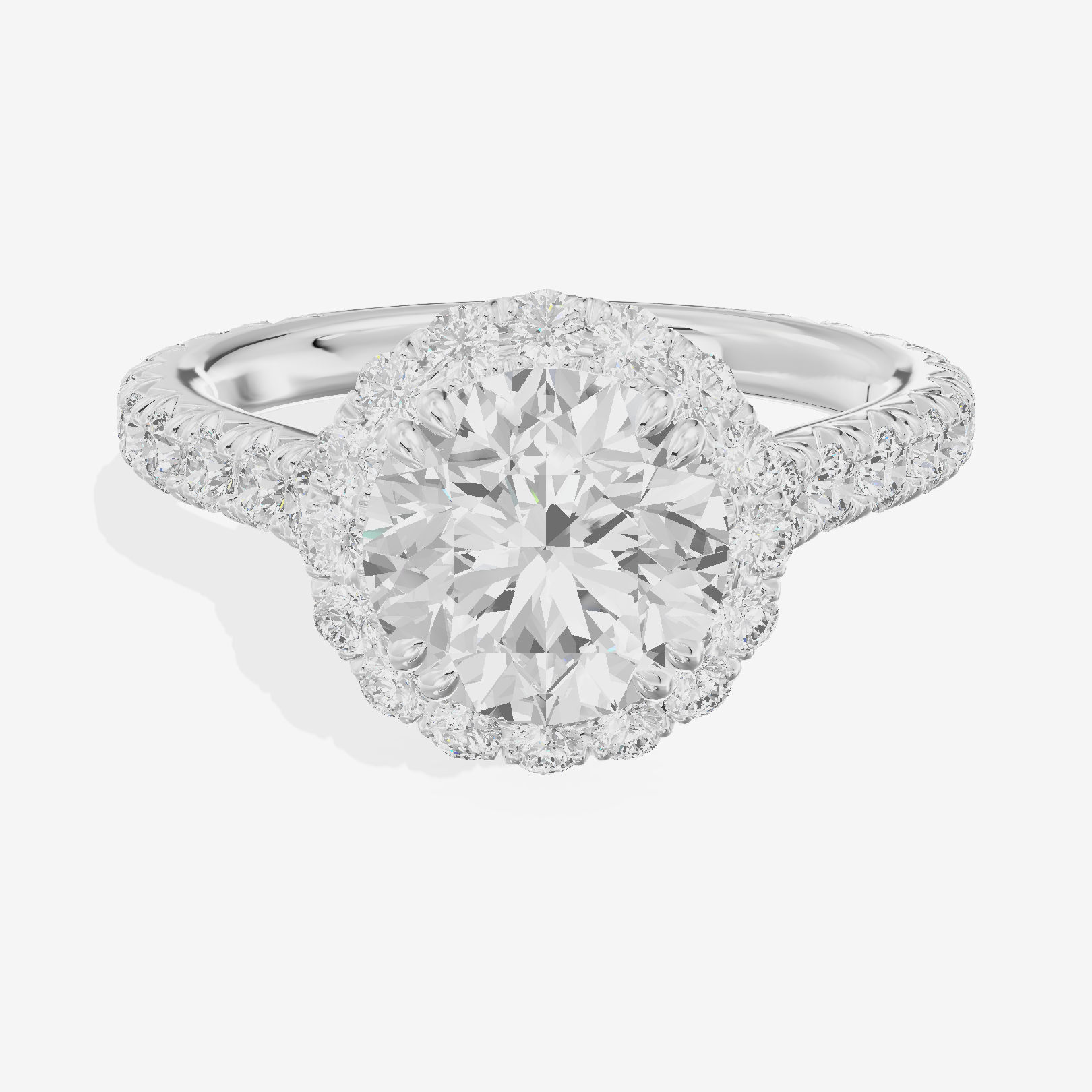 One of One Halo Round Engagement Ring (3/4 ct. tw.) in Platinum