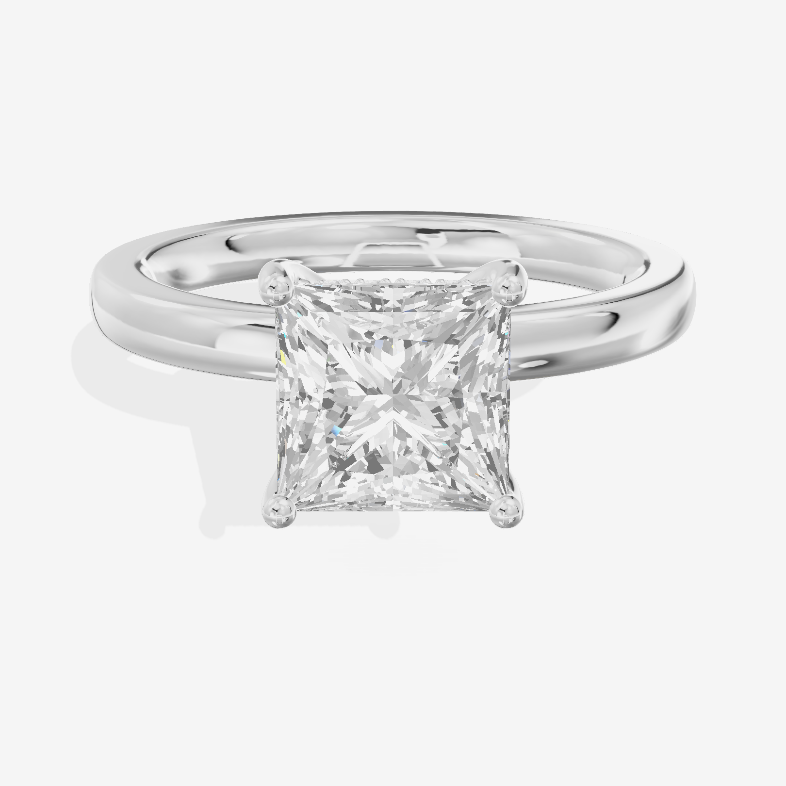 Reverya Princess Hidden Halo Engagement Ring (1/15 ct. tw.) in Platinum