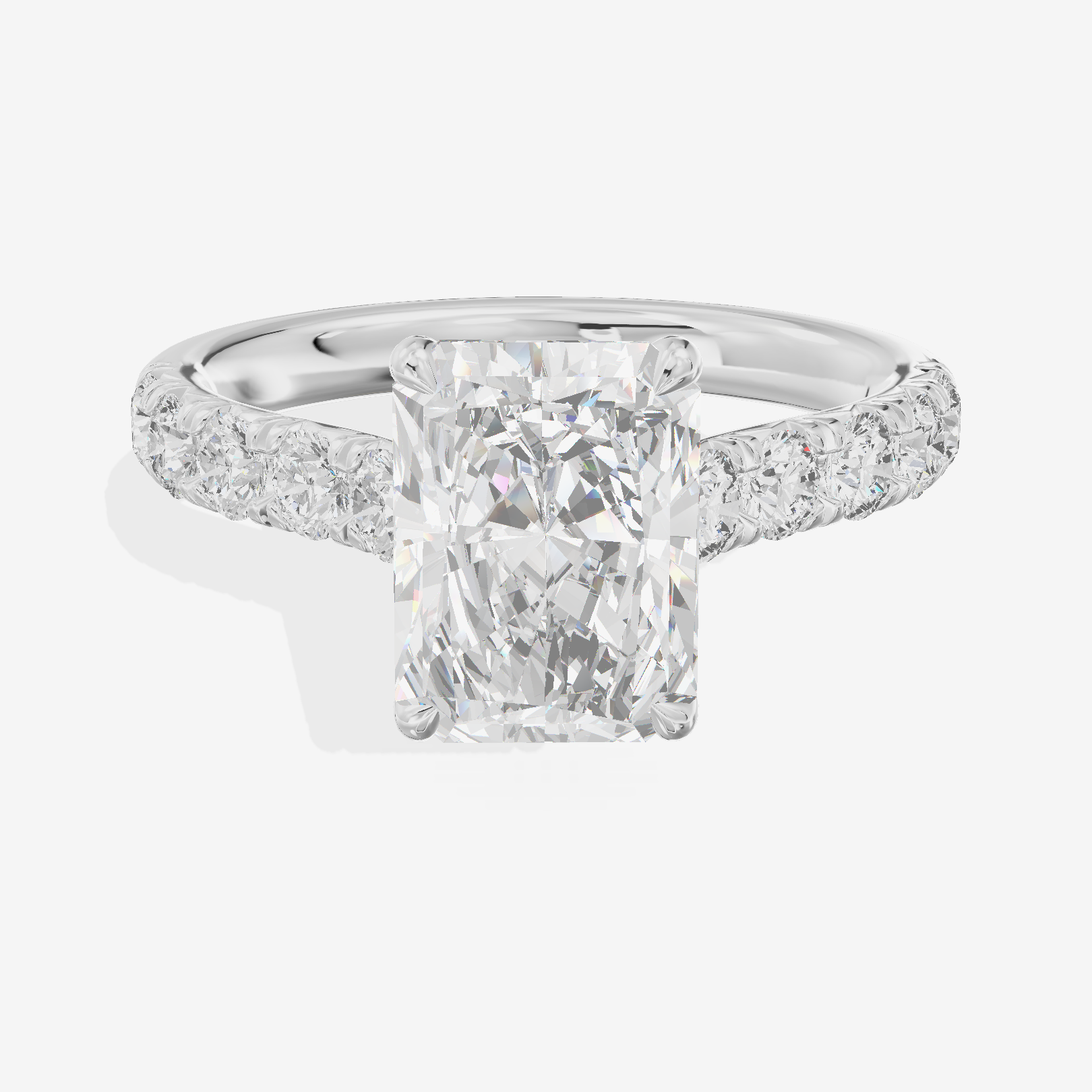 Halcyon Radiant Vintage Engagement Ring (1/2 ct. tw.) in 18K White Gold