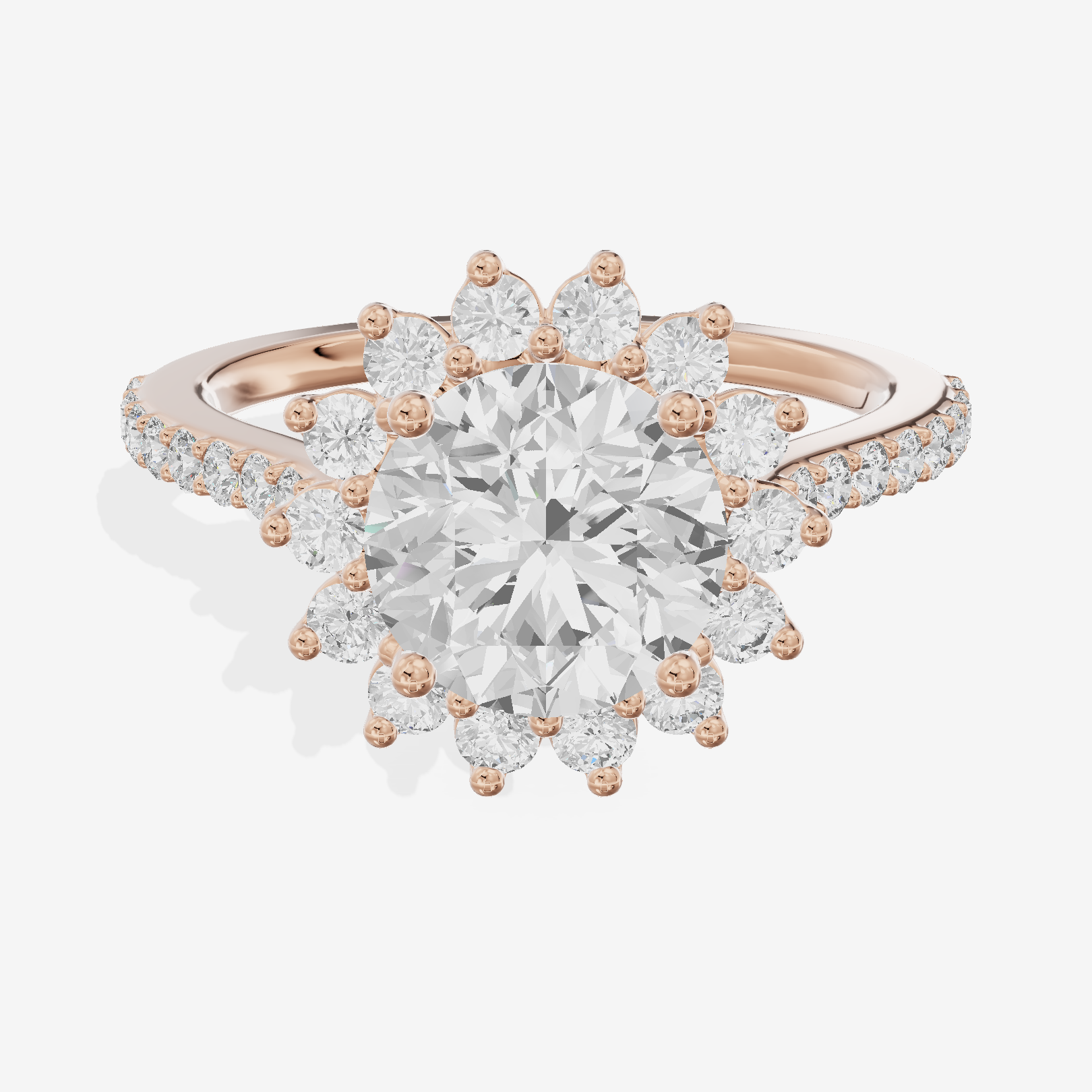 Luxe Linger Round Halo Engagement Ring (1/2 ct. tw.) in 14K Rose Gold
