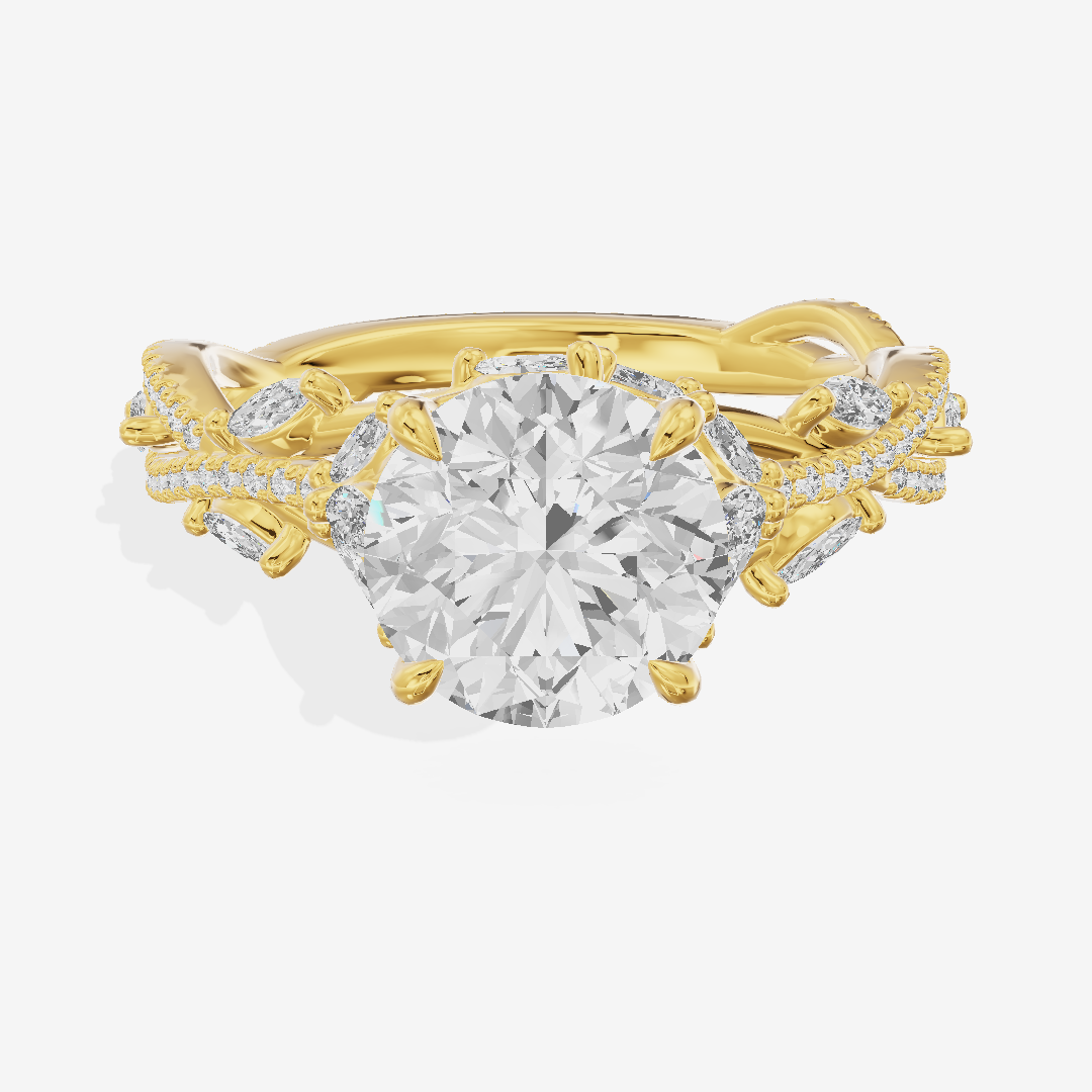 Luxe Promezza Round Engagement Ring with Side Stones (1/2 ct. tw.) in 14K Yellow Gold