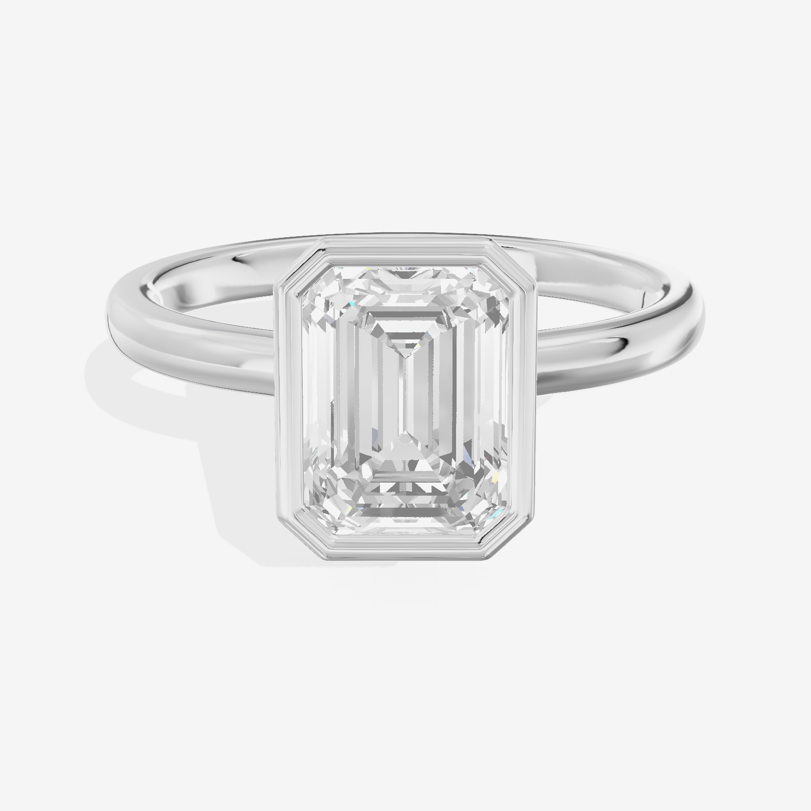 Trellise Bezel 2mm Emerald Solitaire Engagement Ring in Platinum