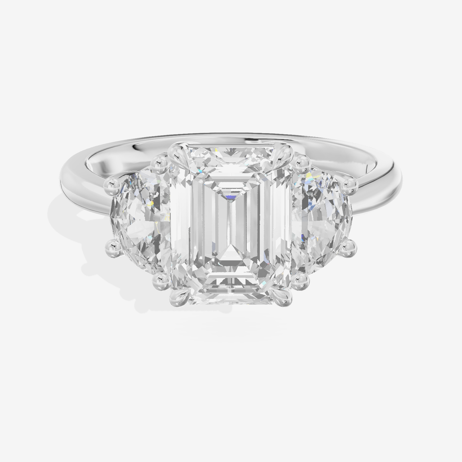 Classic Liviana Emerald Three Stone Engagement Ring (1/4 ct. tw.) in 18K White Gold