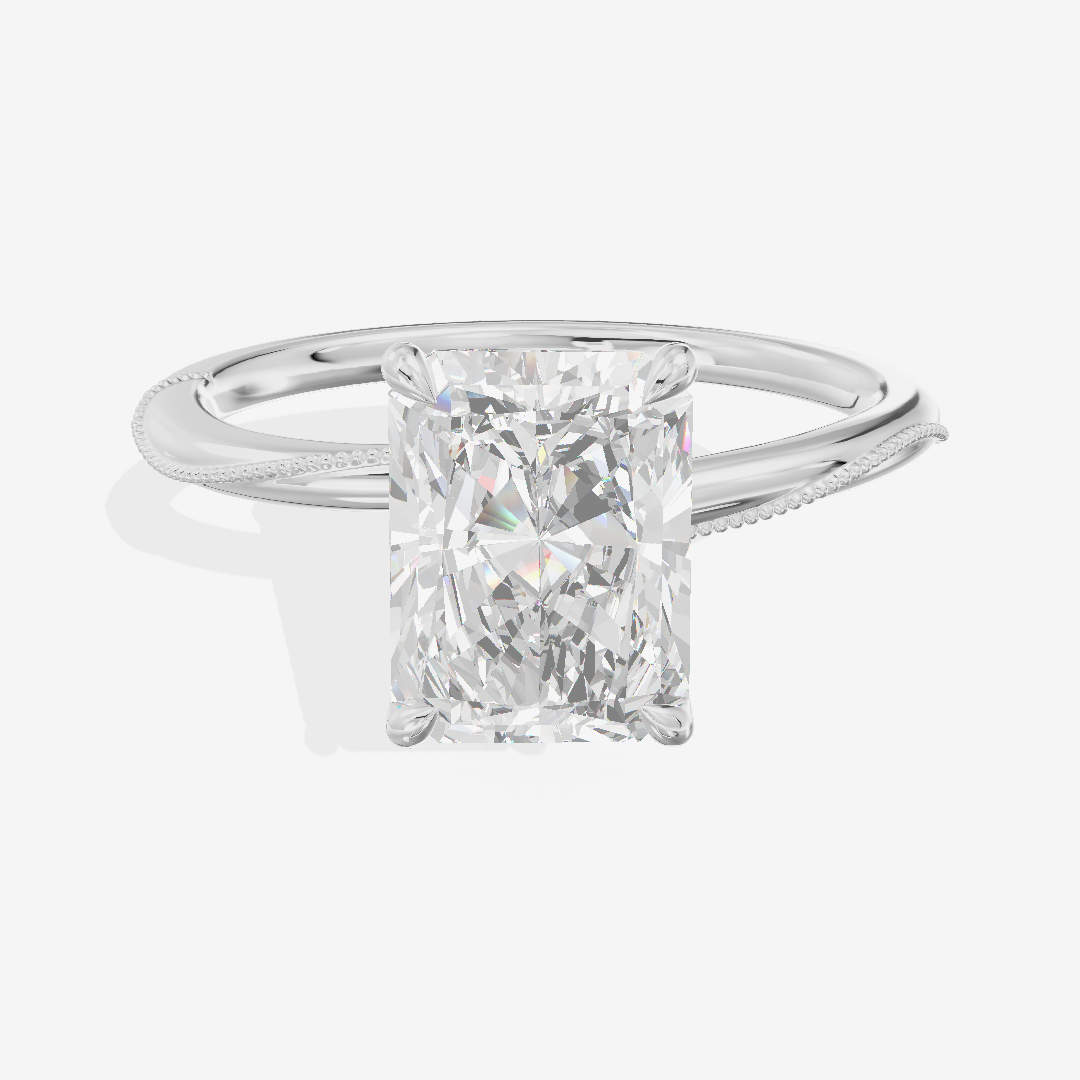 Vintage Coeurine Radiant Engagement Ring (1/10 ct. tw.) in Platinum