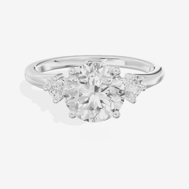 Sincere Three Stone Round Engagement Ring (1/6 ct. tw.) in Platinum