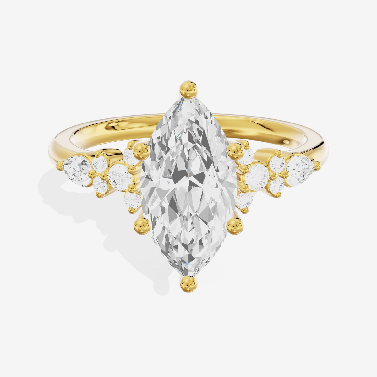 Tender Adorae Marquise Engagement Ring with Side Stones (1/5 ct. tw.) in 14K Yellow Gold