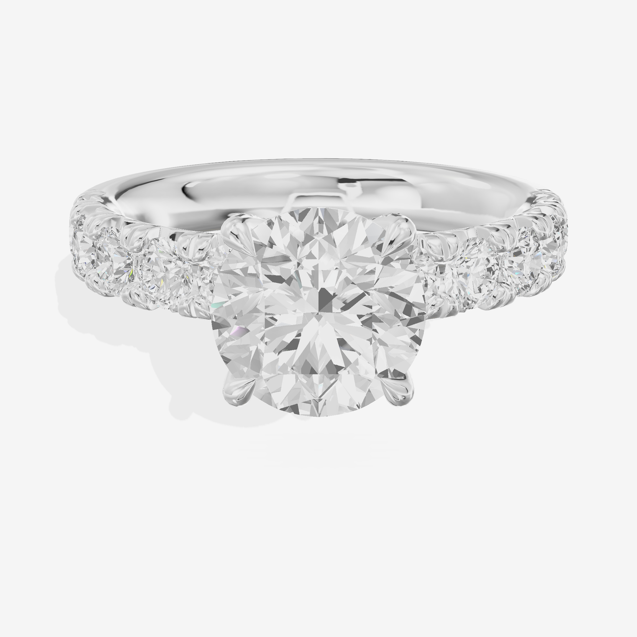 Luxe Goldweave Round Engagement Ring with Side Stones (1/5 ct. tw.) in 14K White Gold