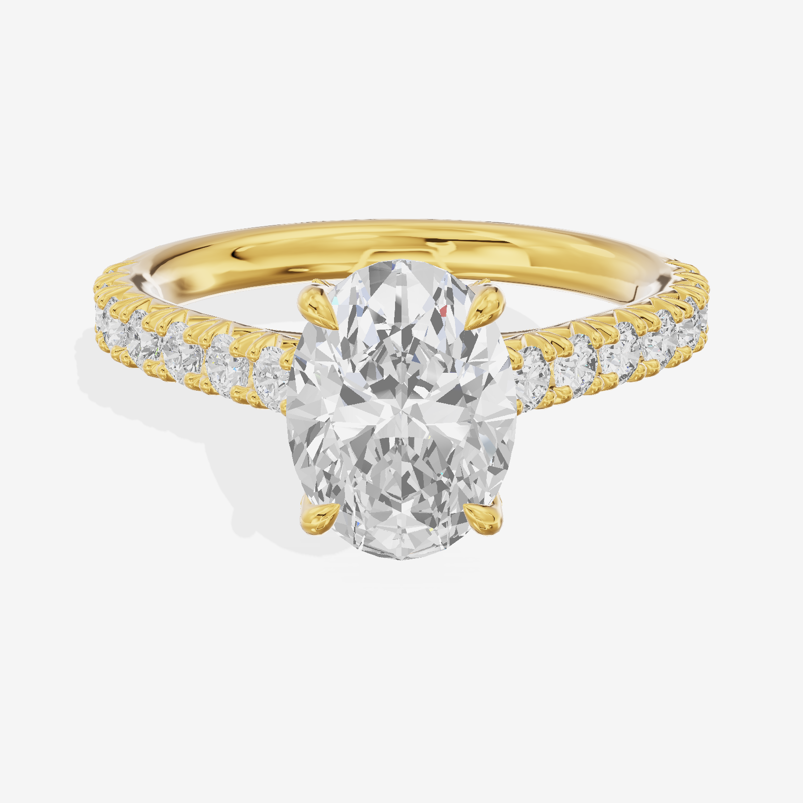 Clusta Hidden Halo Oval Engagement Ring (1/2 ct. tw.) in 14K Yellow Gold