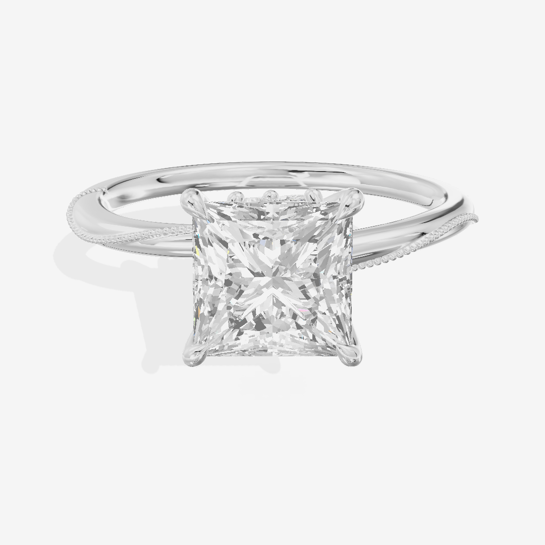 Vintage Coeurine Princess Engagement Ring (1/10 ct. tw.) in Platinum