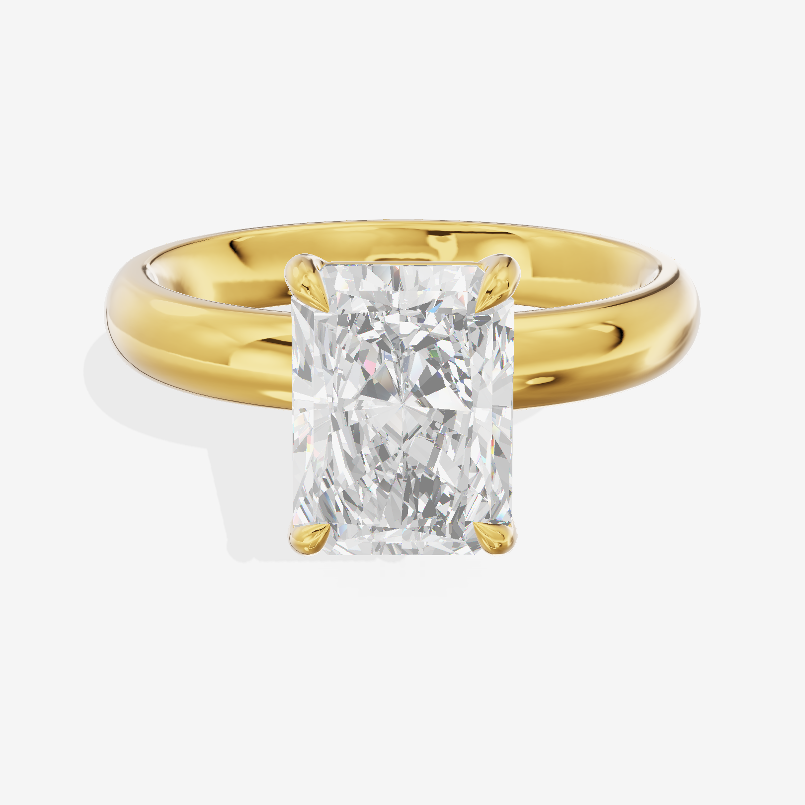 Whisper 3mm Radiant Solitaire Engagement Ring in 14K Yellow Gold
