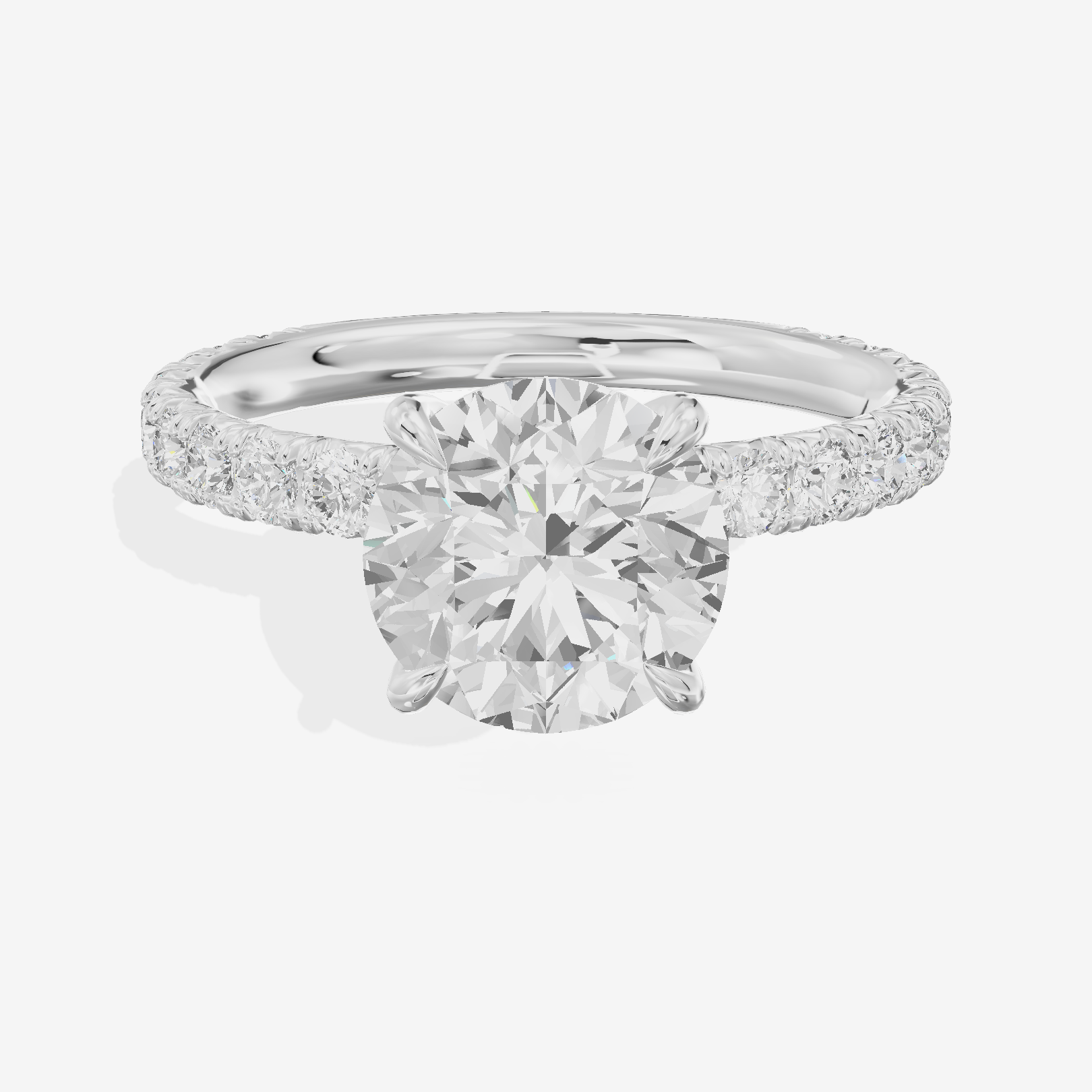 Twined Promezza Round Engagement Ring with Side Stones (1/2 ct. tw.) in Platinum