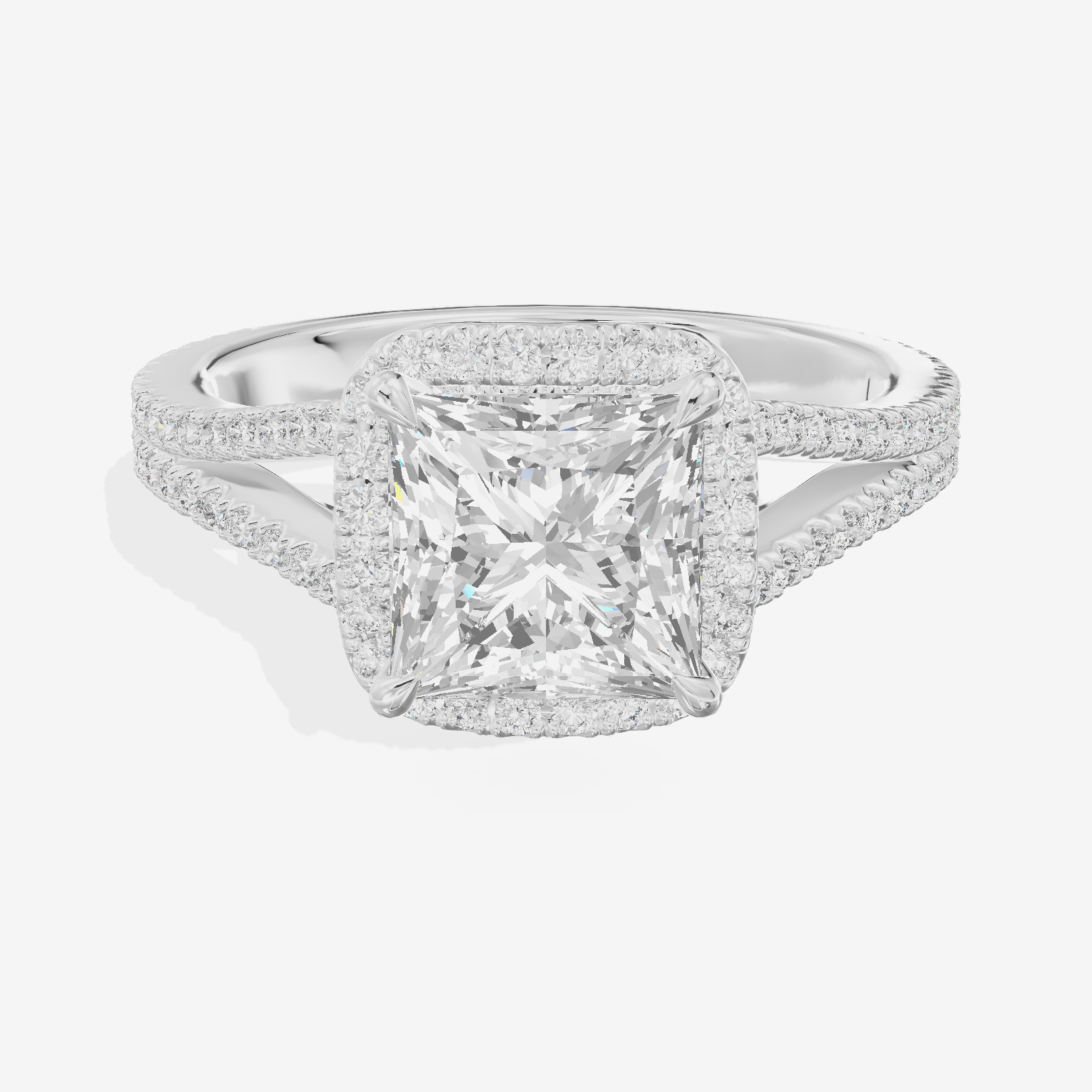 Vintage Adorae Princess Hidden Halo Engagement Ring (2/5 ct. tw.) in 18K White Gold