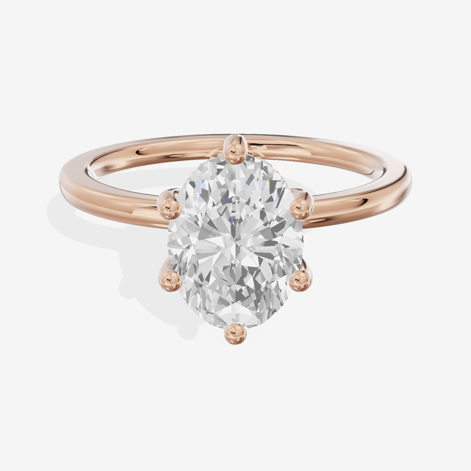 Reverya Oval Hidden Halo Engagement Ring (1/15 ct. tw.) in 14K Rose Gold