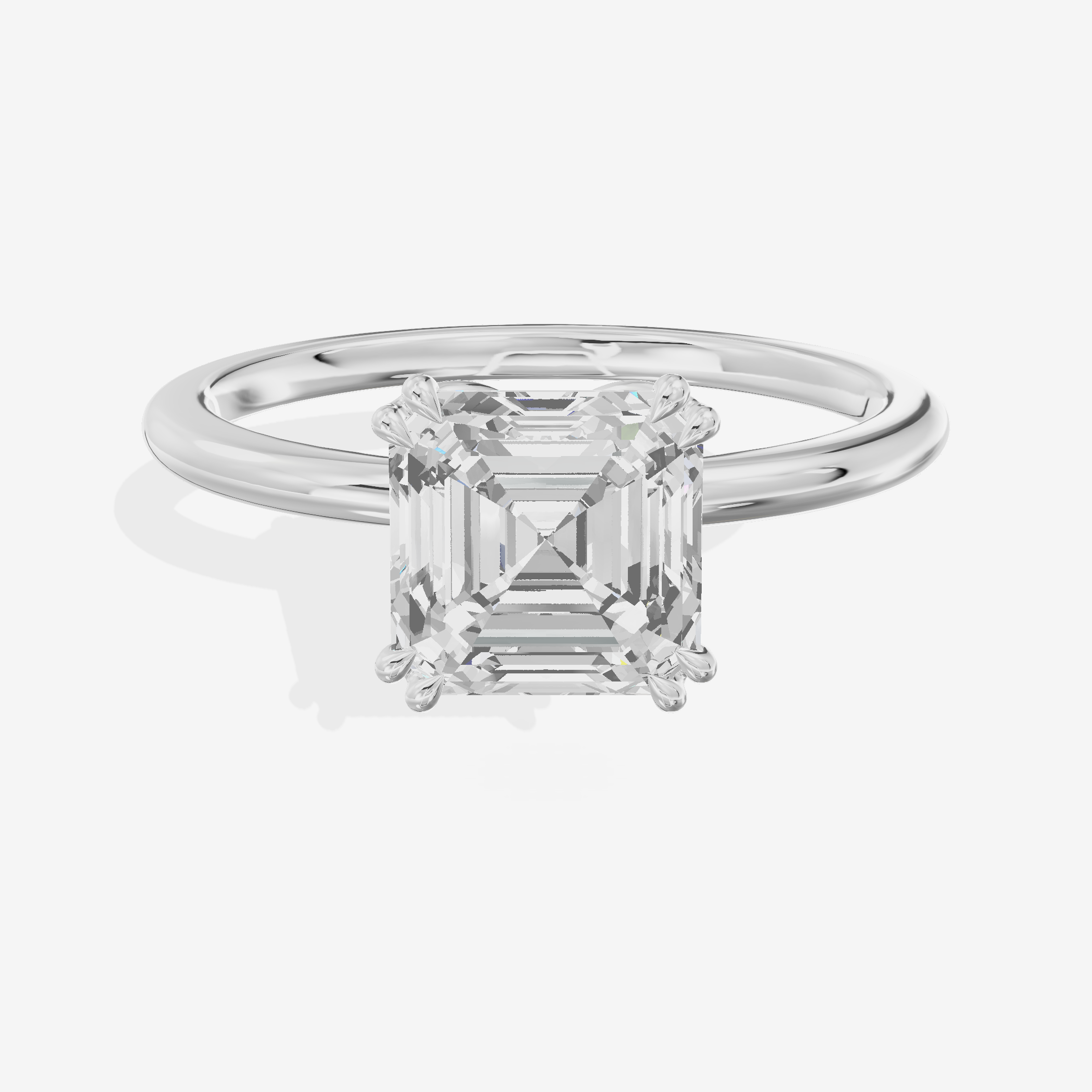Promezza Solitaire 1.5mm Asscher Engagement Ring in Platinum
