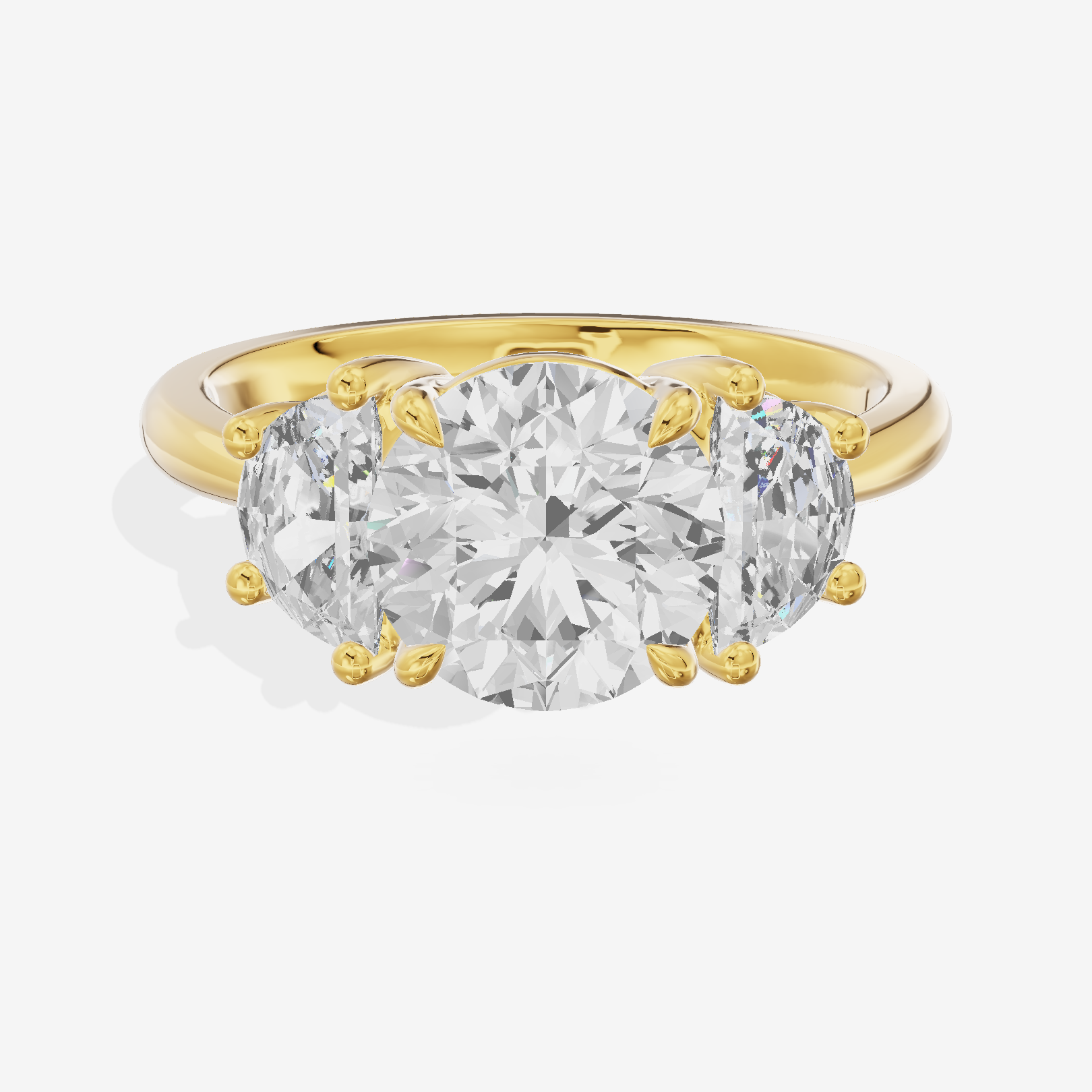 Classic Liviana Round Three Stone Engagement Ring (1/4 ct. tw.) in 14K Yellow Gold