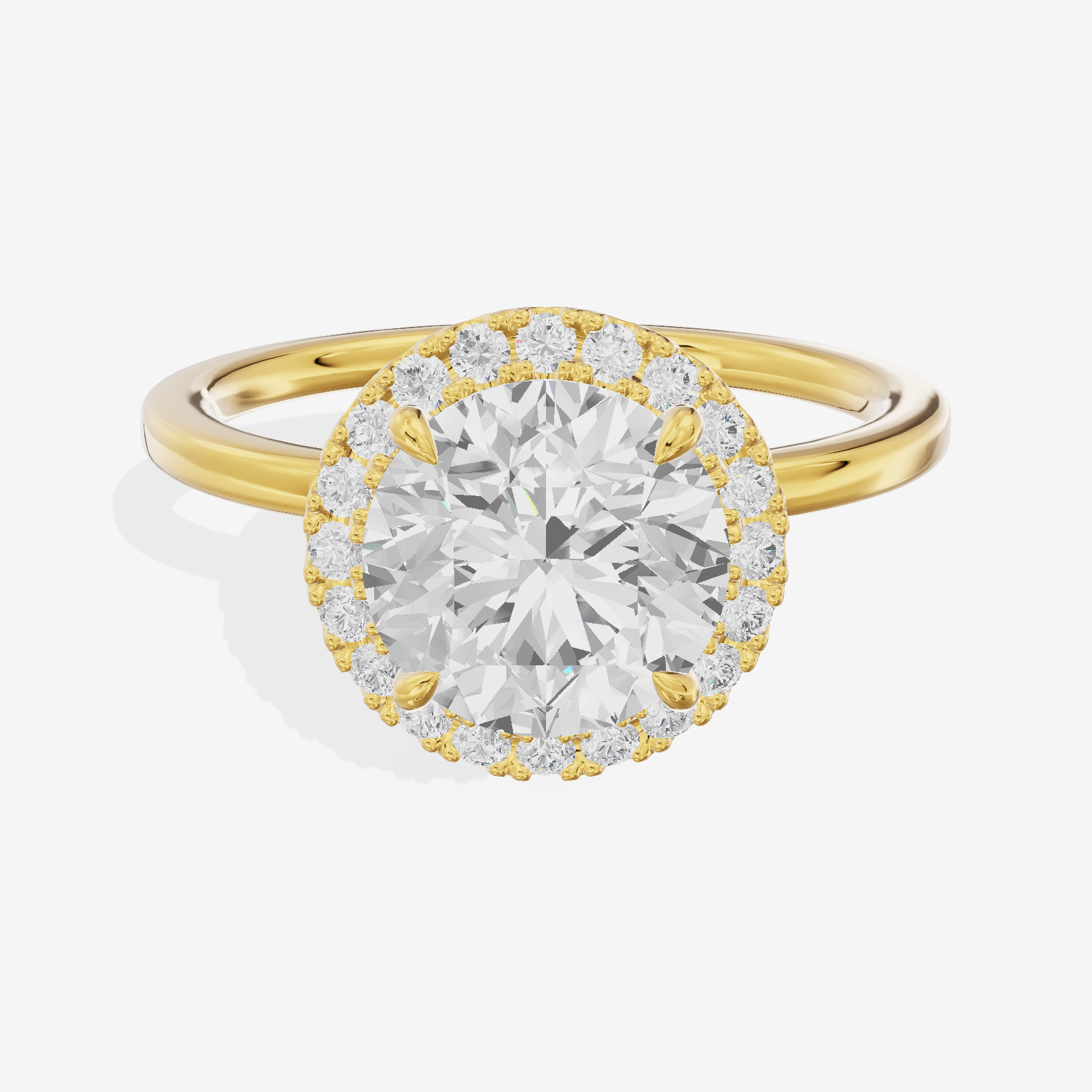 Lumina Halo Ring Round Engagement Ring (1/4 ct. tw.) in 18K Yellow Gold