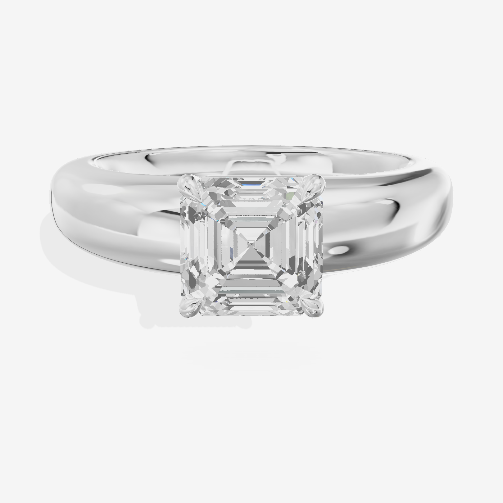 Whispered Adorae 5mm Asscher Solitaire Engagement Ring in Platinum