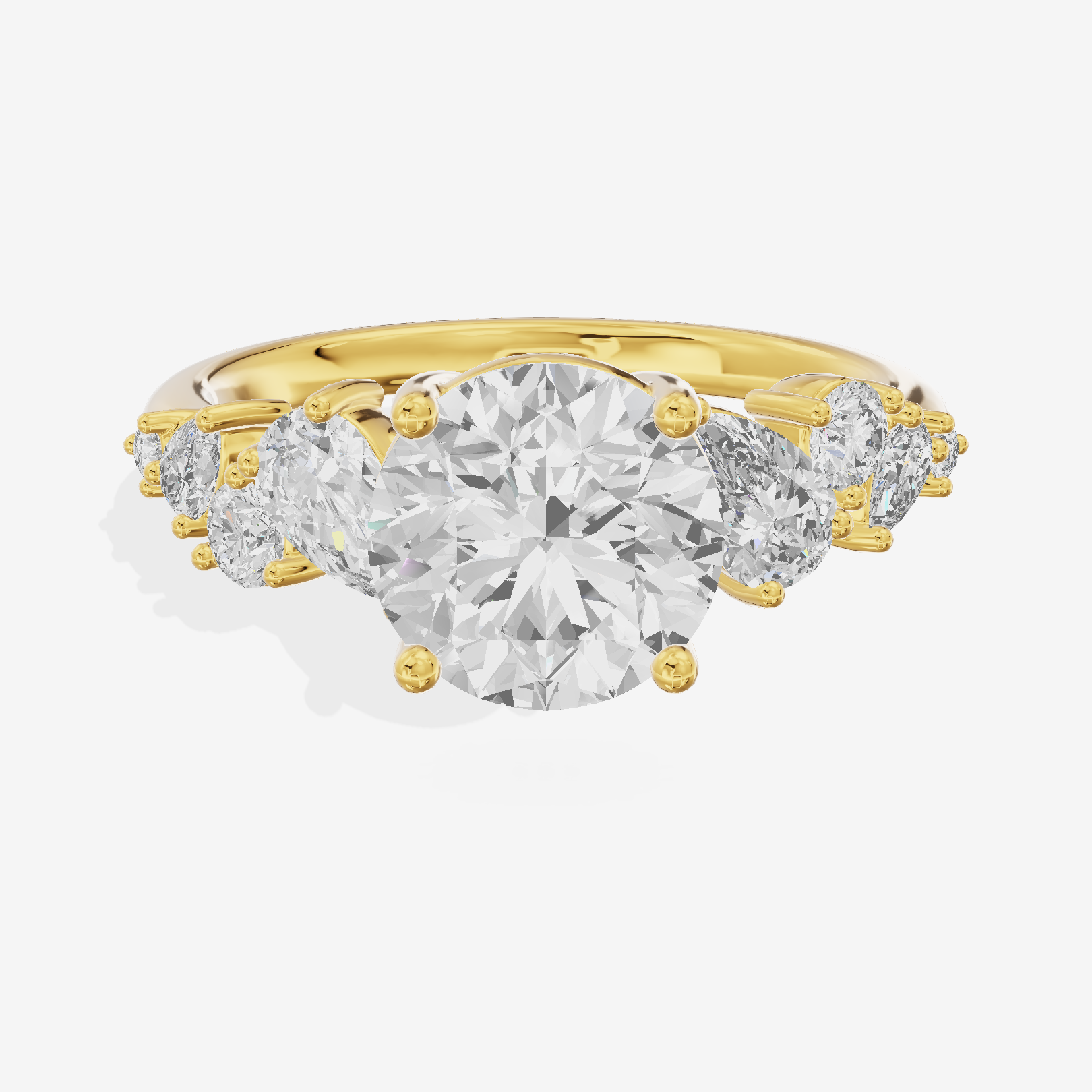 Selenia Cathedral 1.5mm Round Solitaire Engagement Ring in 18K Yellow Gold