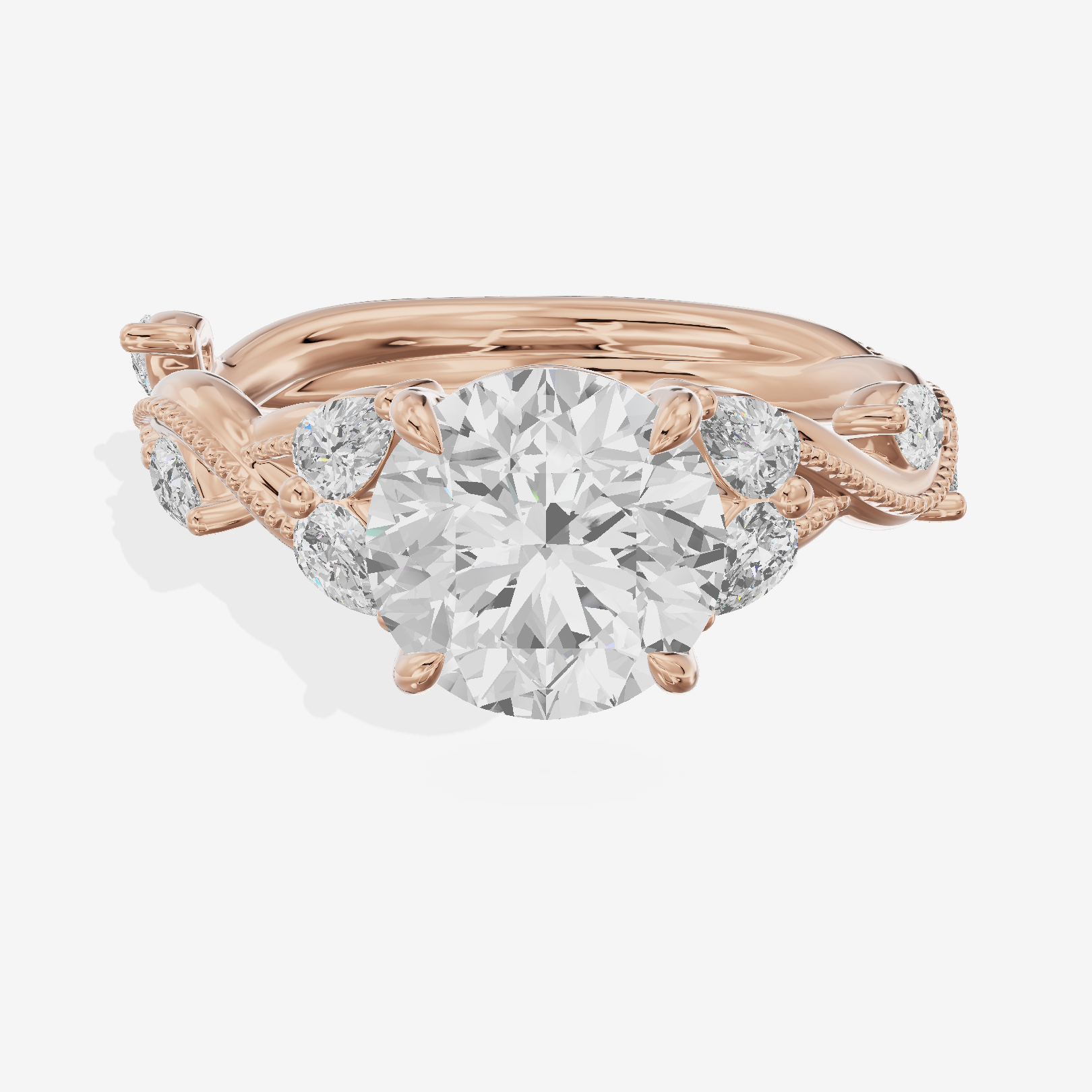 Vintage Twine Round Engagement Ring (3/8 ct. tw.) in 18K Rose Gold