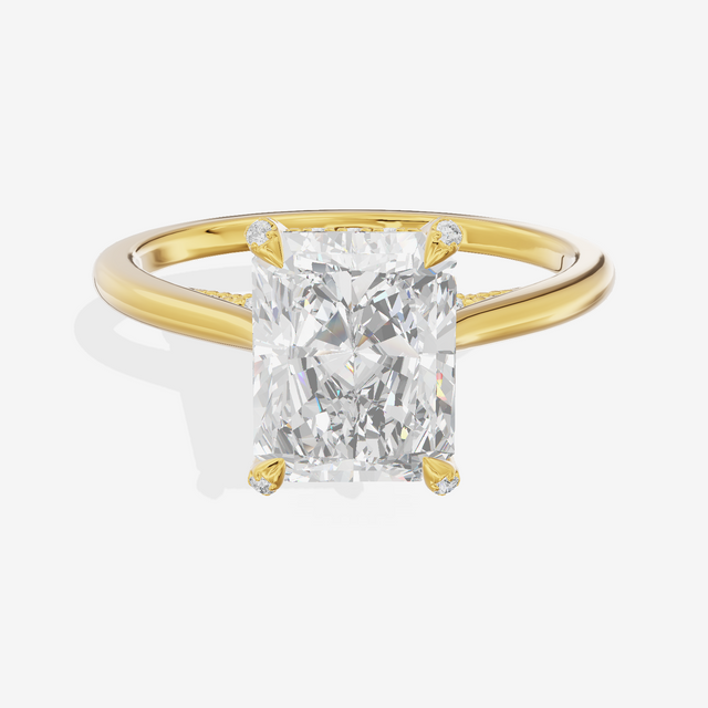 Grand Vowsae Radiant Engagement Ring with Side Stones (1/5 ct. tw.) in 14K Yellow Gold