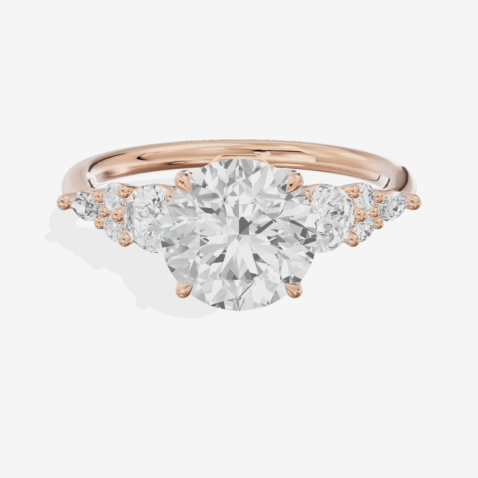 Triade Eternity Round Three Stone Engagement Ring (2/5 ct. tw.) in 18K Rose Gold