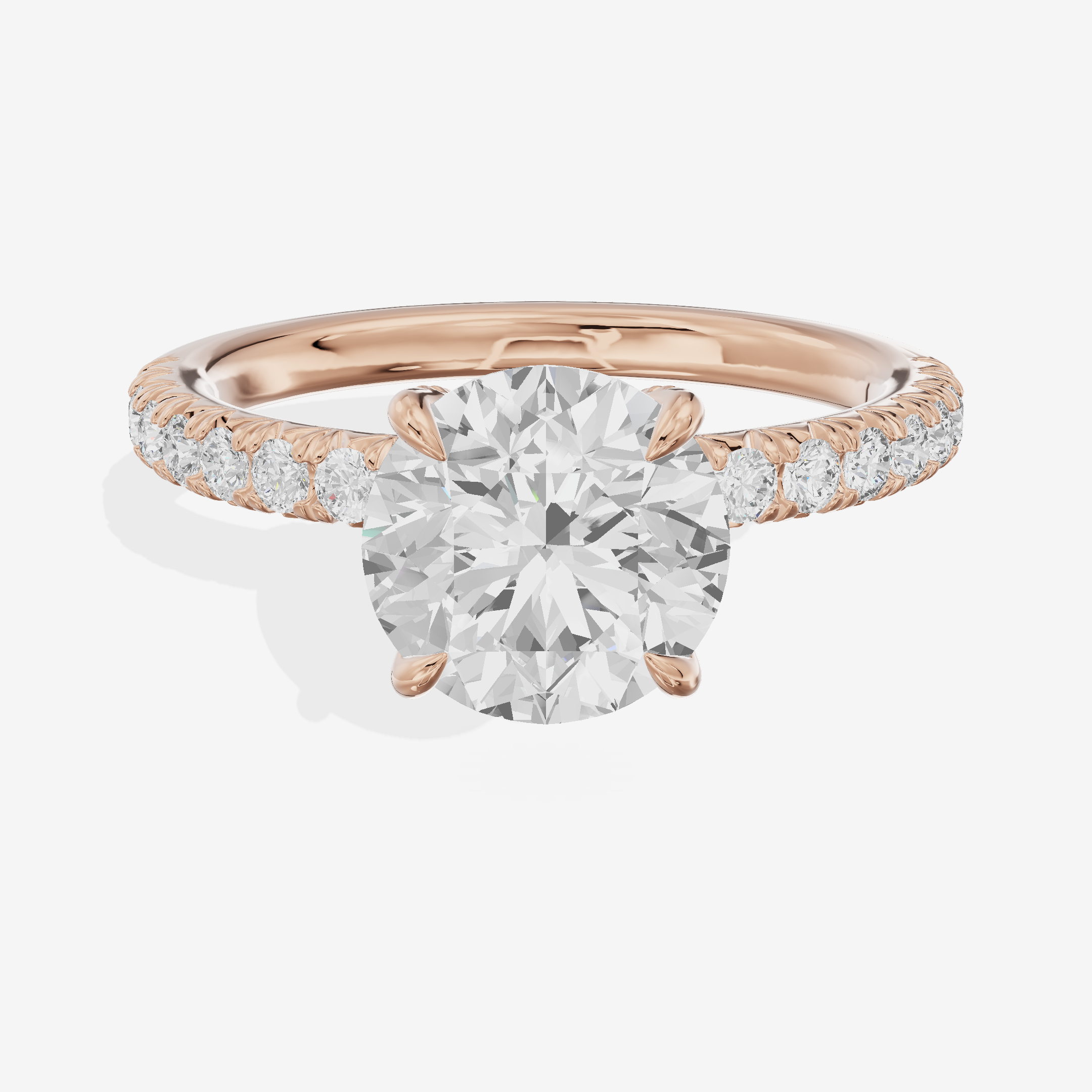 Mirelle Hidden Halo Round Engagement Ring (1/3 ct. tw.) in 14K Rose Gold