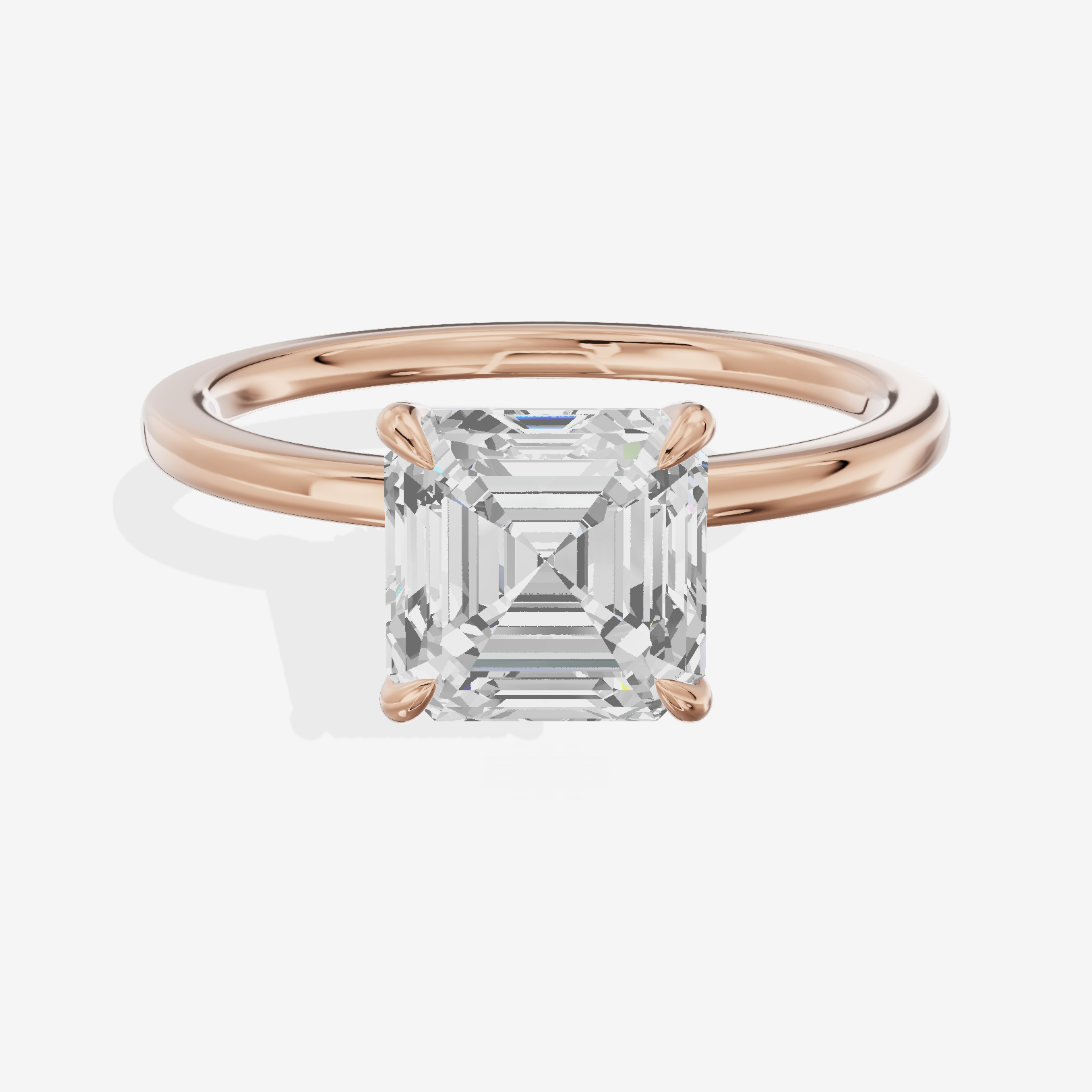 Lateria Halo Asscher Engagement Ring (1/3 ct. tw.) in 18K Rose Gold