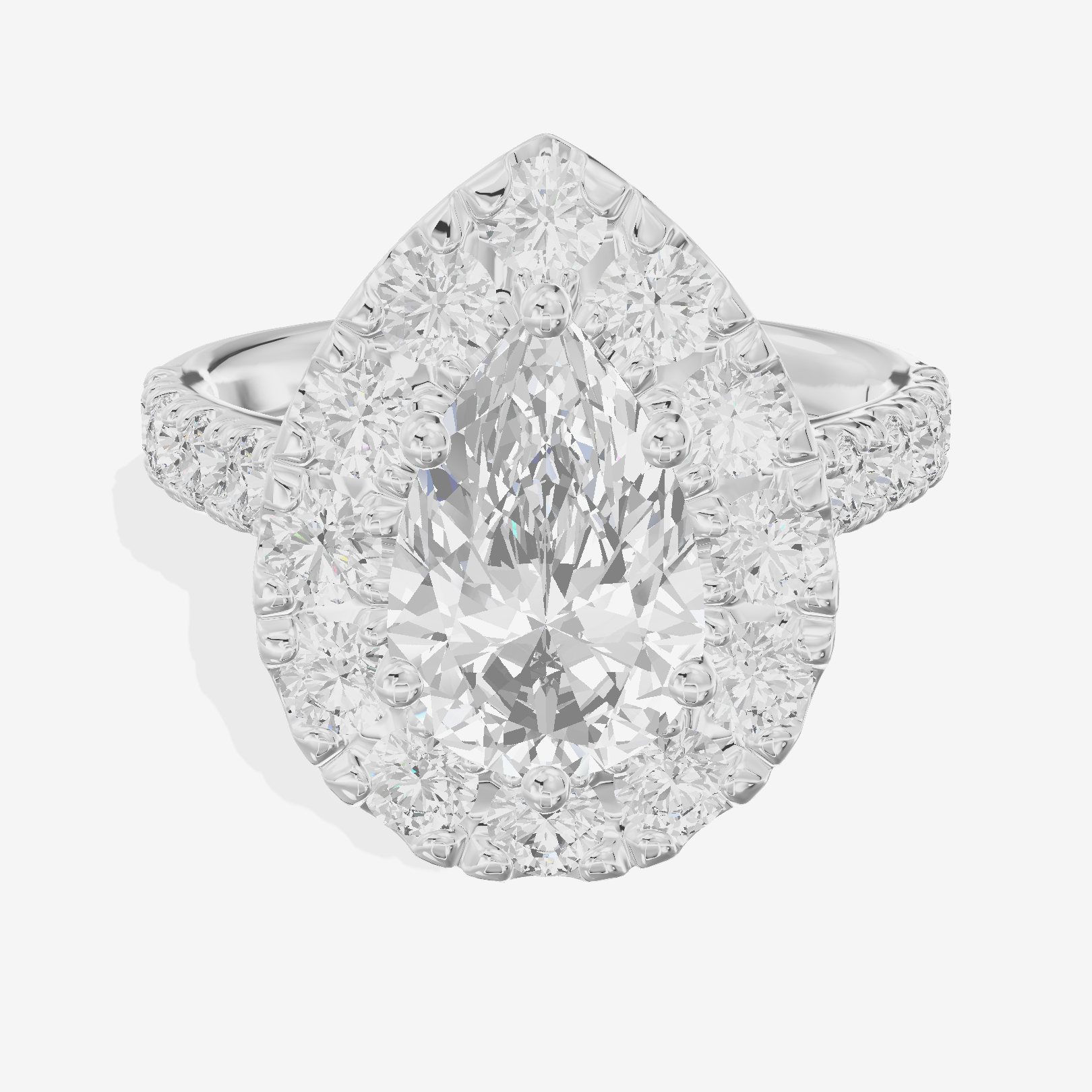 Liviana Halo Pear Engagement Ring (1/4 ct. tw.) in 14K White Gold