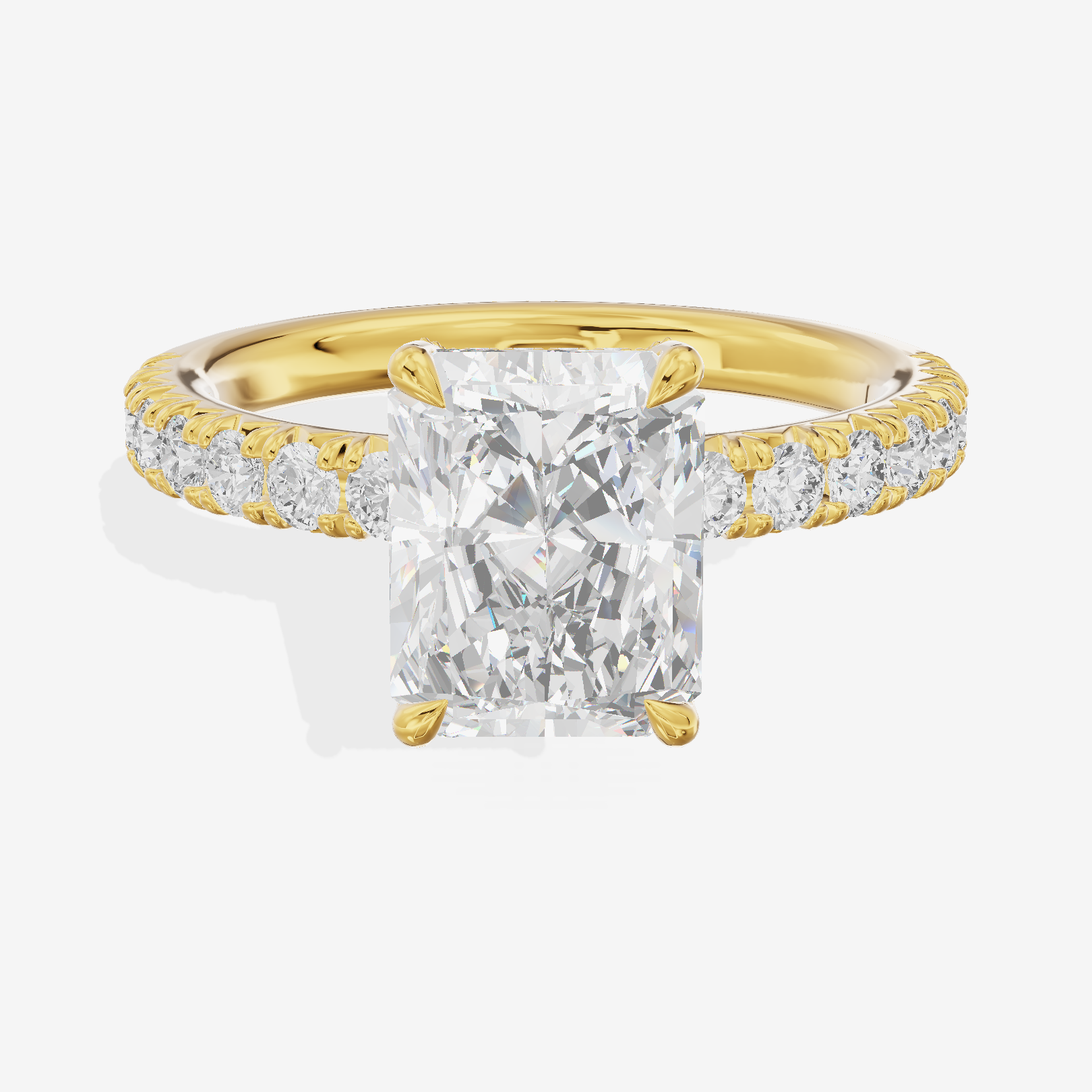 Twined Maia Radiant Engagement Ring with Side Stones (1/2 ct. tw.) in 14K Yellow Gold