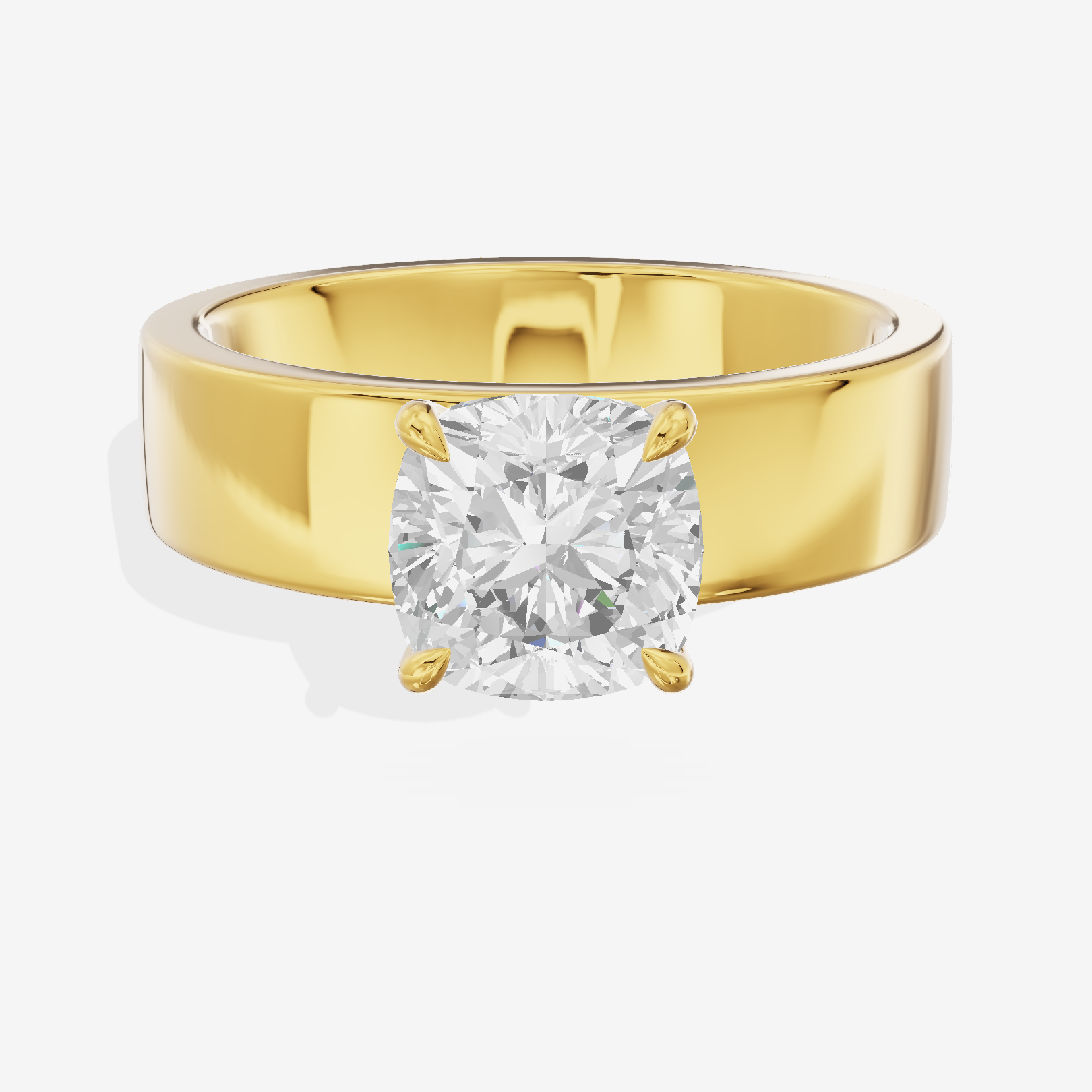 Trellise Cushion Engagement Ring with Side Stones (1/20 ct. tw.) in 18K Yellow Gold