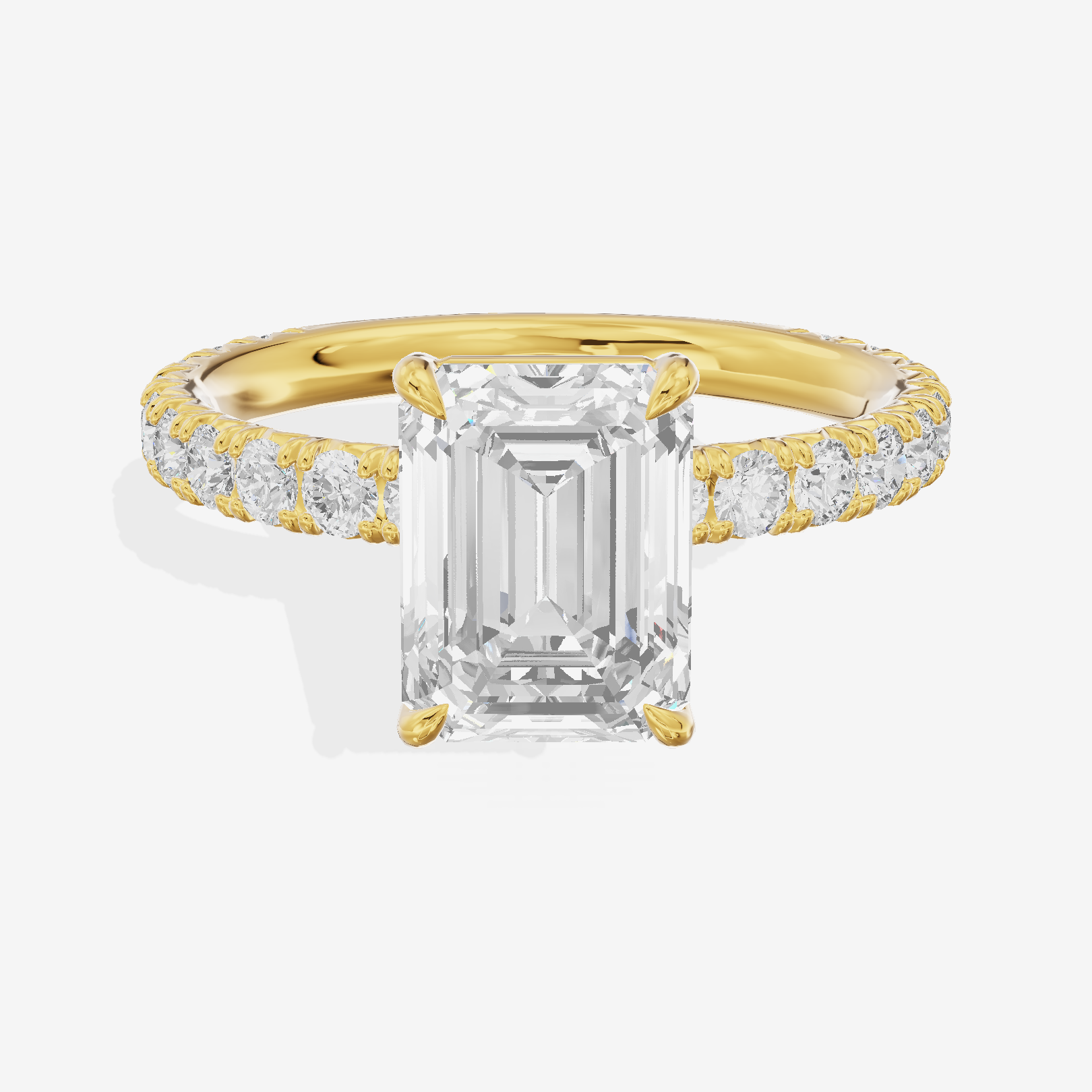 Twined Promezza Emerald Engagement Ring with Side Stones (1/2 ct. tw.) in 18K Yellow Gold