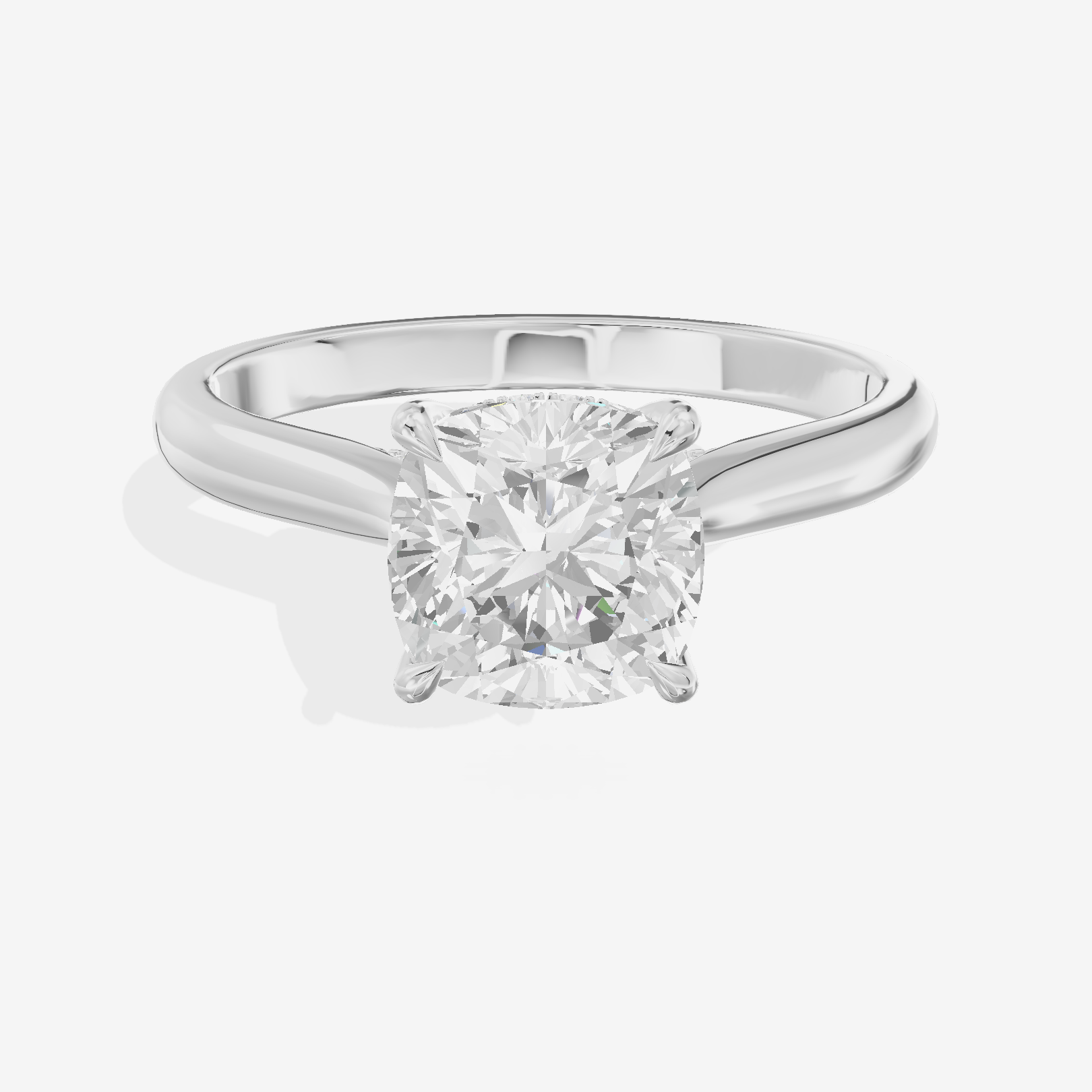 Grand Heartline Cushion Engagement Ring with Side Stones (3/4 ct. tw.) in Platinum