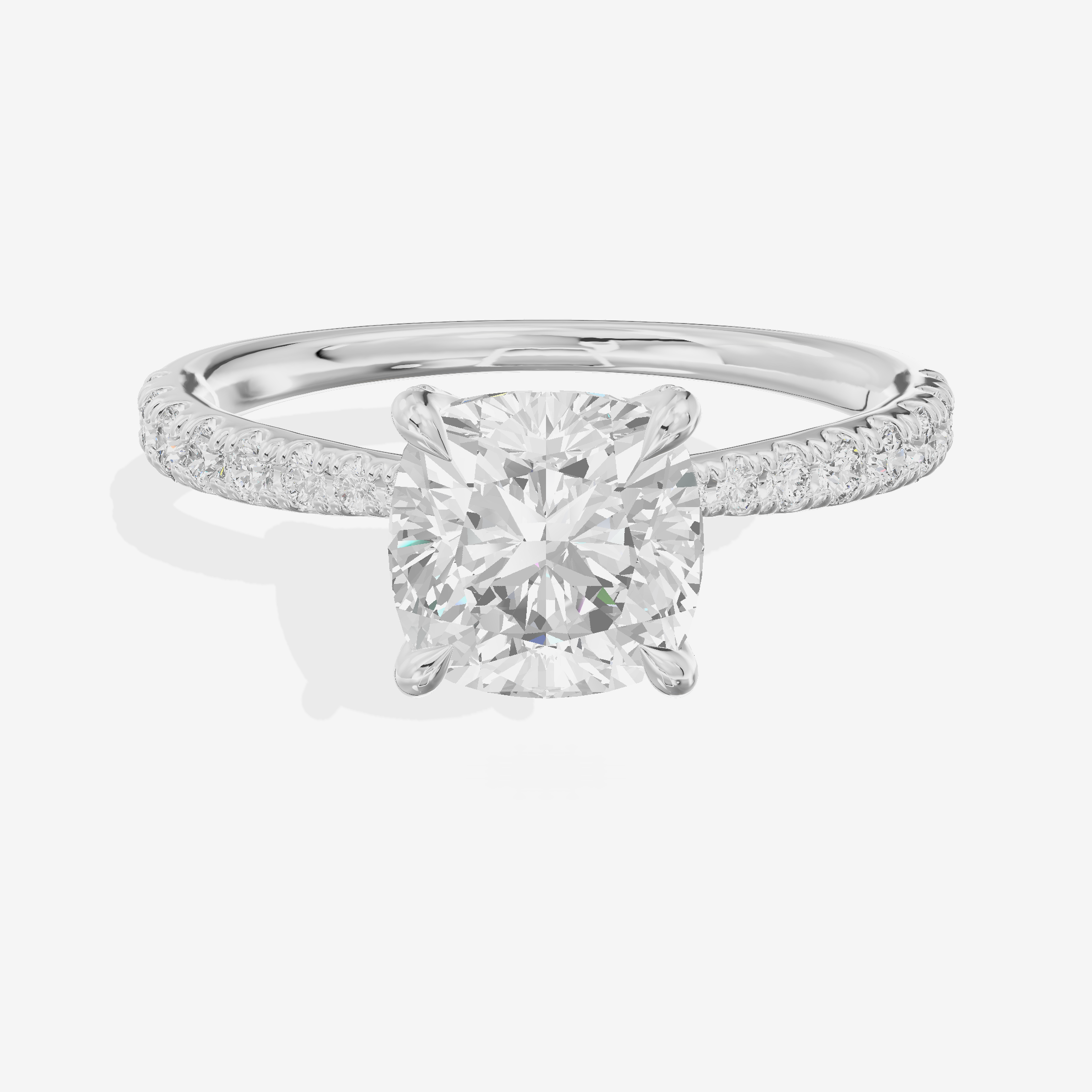 Lumera Cushion Engagement Ring with Side Stones (1/3 ct. tw.) in 14K White Gold
