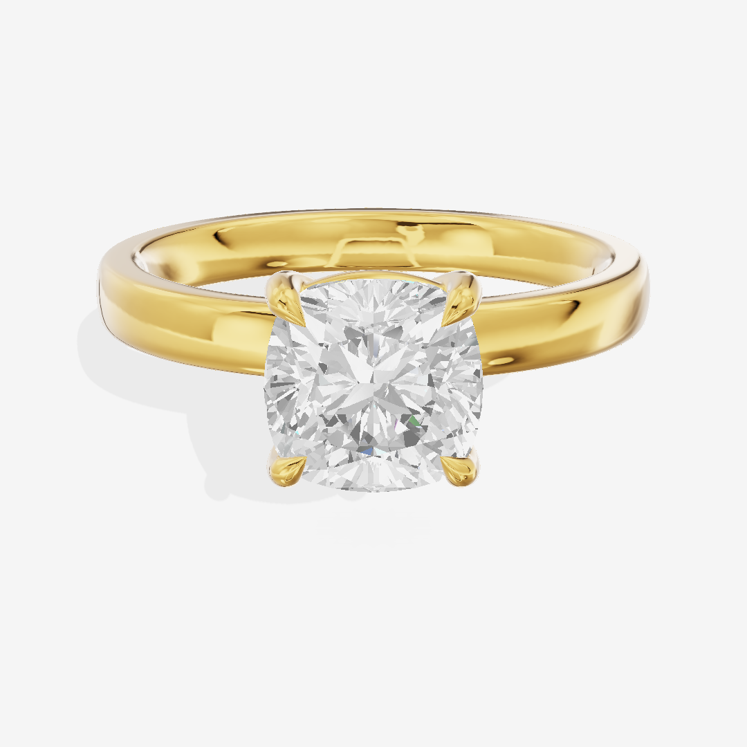 Tender Eversince 2.5mm Cushion Solitaire Engagement Ring in 18K Yellow Gold