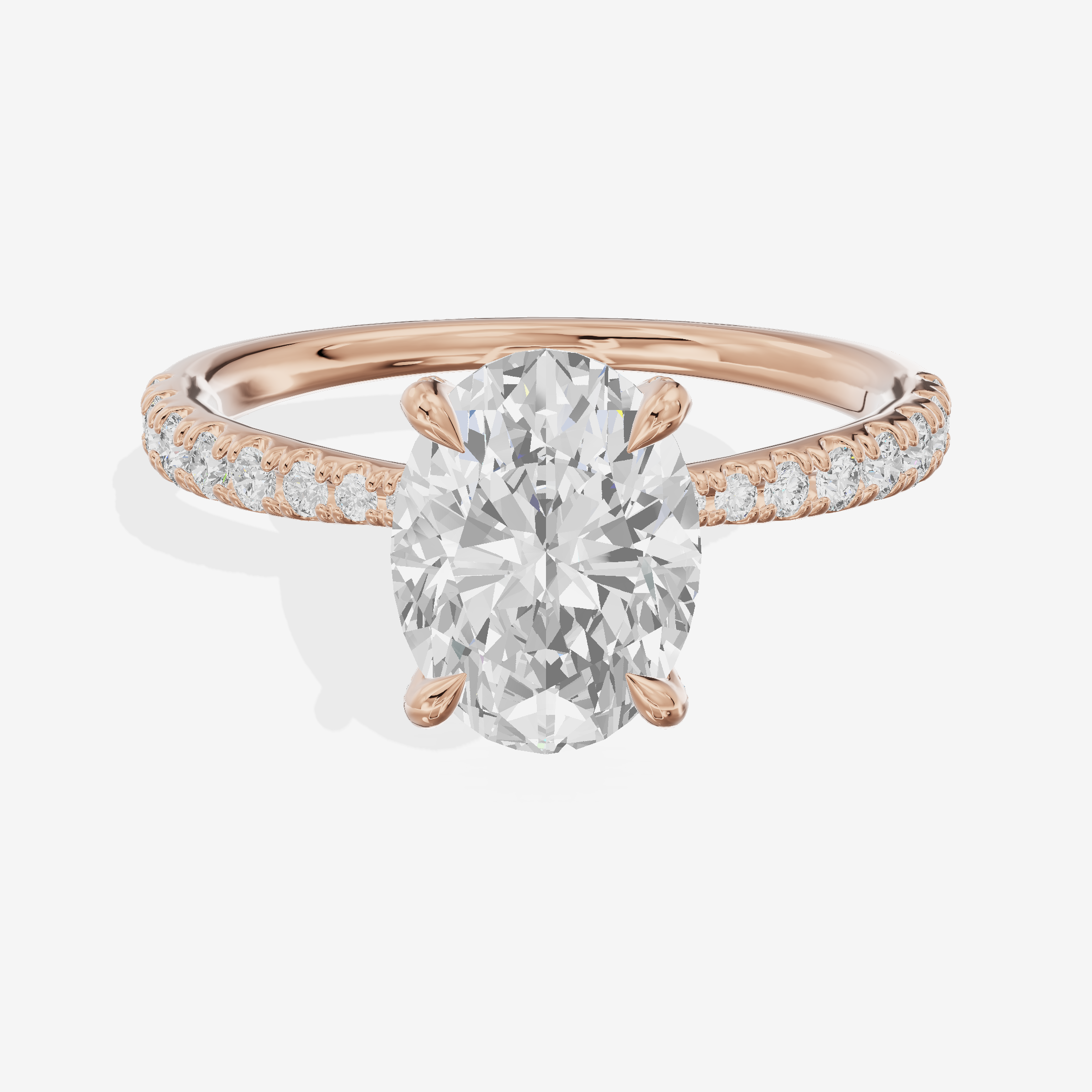 Lumera Oval Engagement Ring with Side Stones (1/3 ct. tw.) in 14K Rose Gold