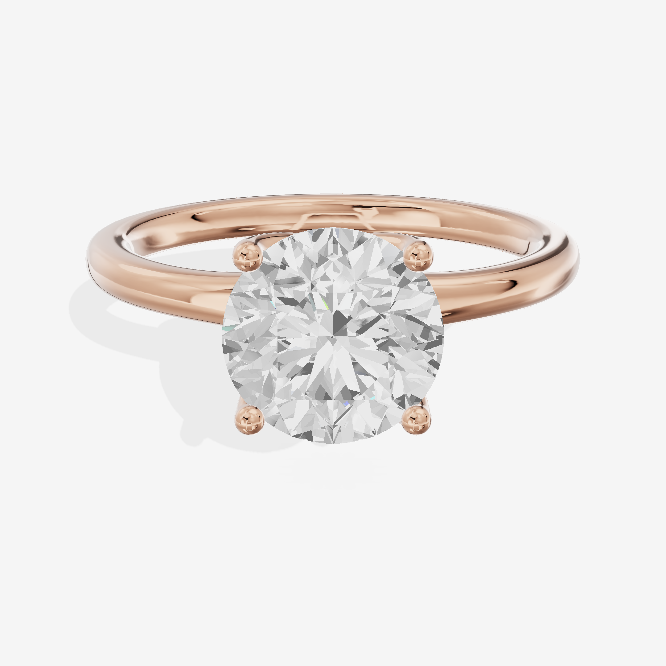 Linger 1.8mm Round Solitaire Engagement Ring in 18K Rose Gold