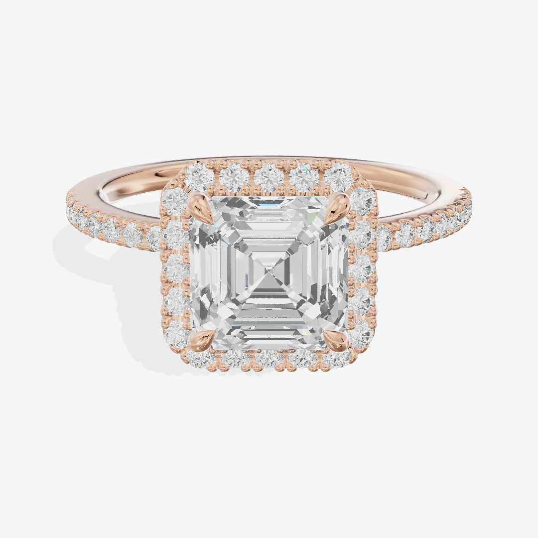 Vintage Adorae Asscher Hidden Halo Engagement Ring (2/5 ct. tw.) in 14K Rose Gold