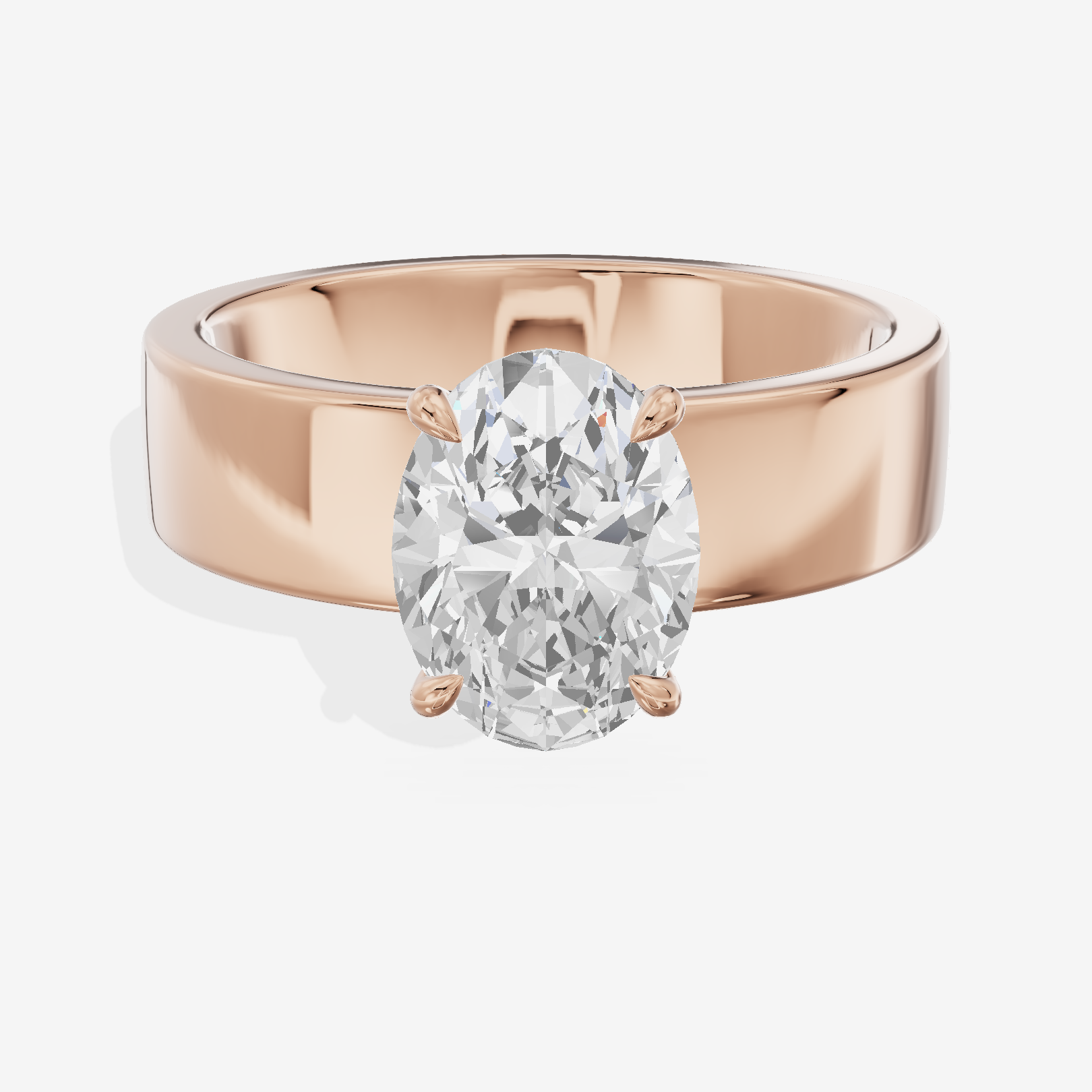 Trellise Oval Engagement Ring with Side Stones (1/20 ct. tw.) in 18K Rose Gold